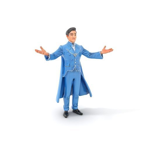 Charming Prince Character Rigged and Animated D Model Low-poly 3D model