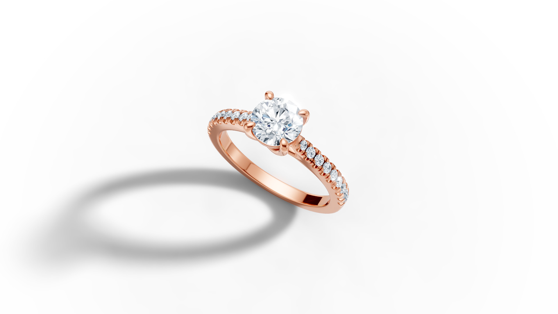 1ct Trellis Engagement  Ring and Solitaire Ring with Pave  3D Model Collection_18