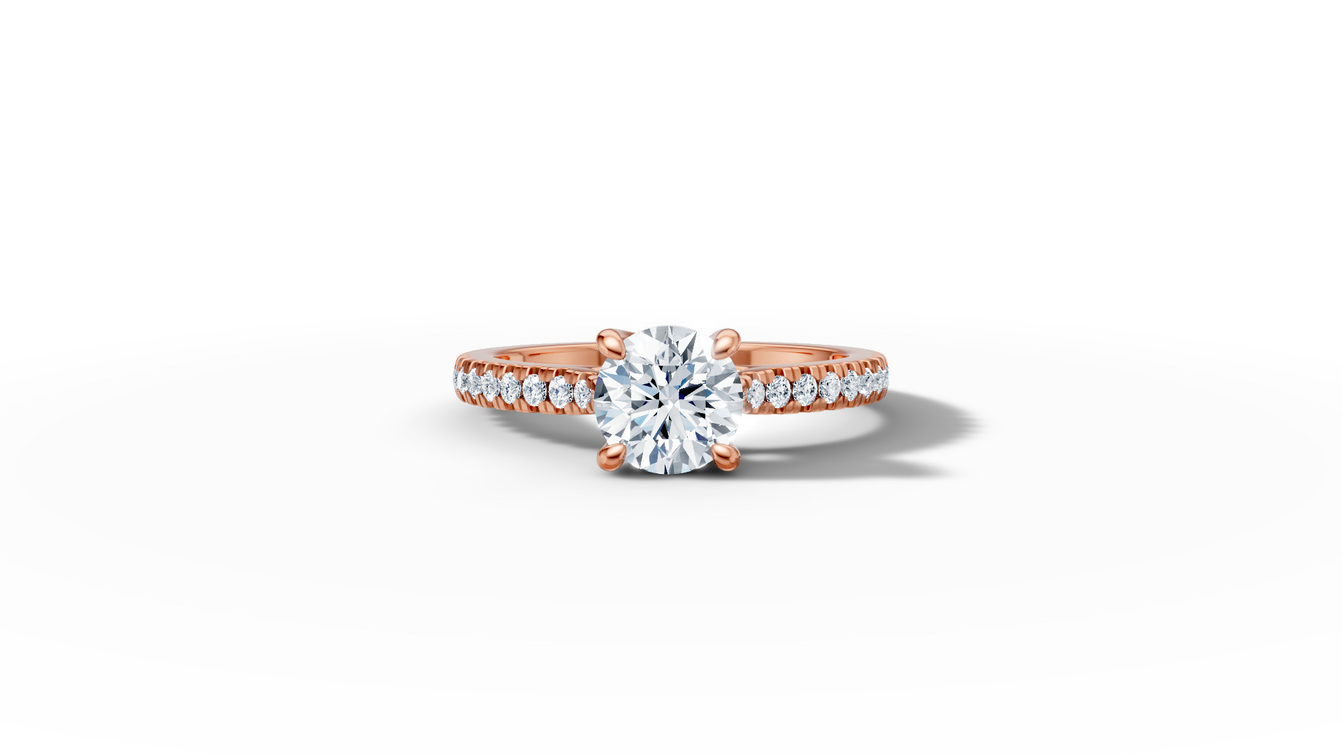 1ct Trellis Engagement  Ring and Solitaire Ring with Pave  3D Model Collection_12