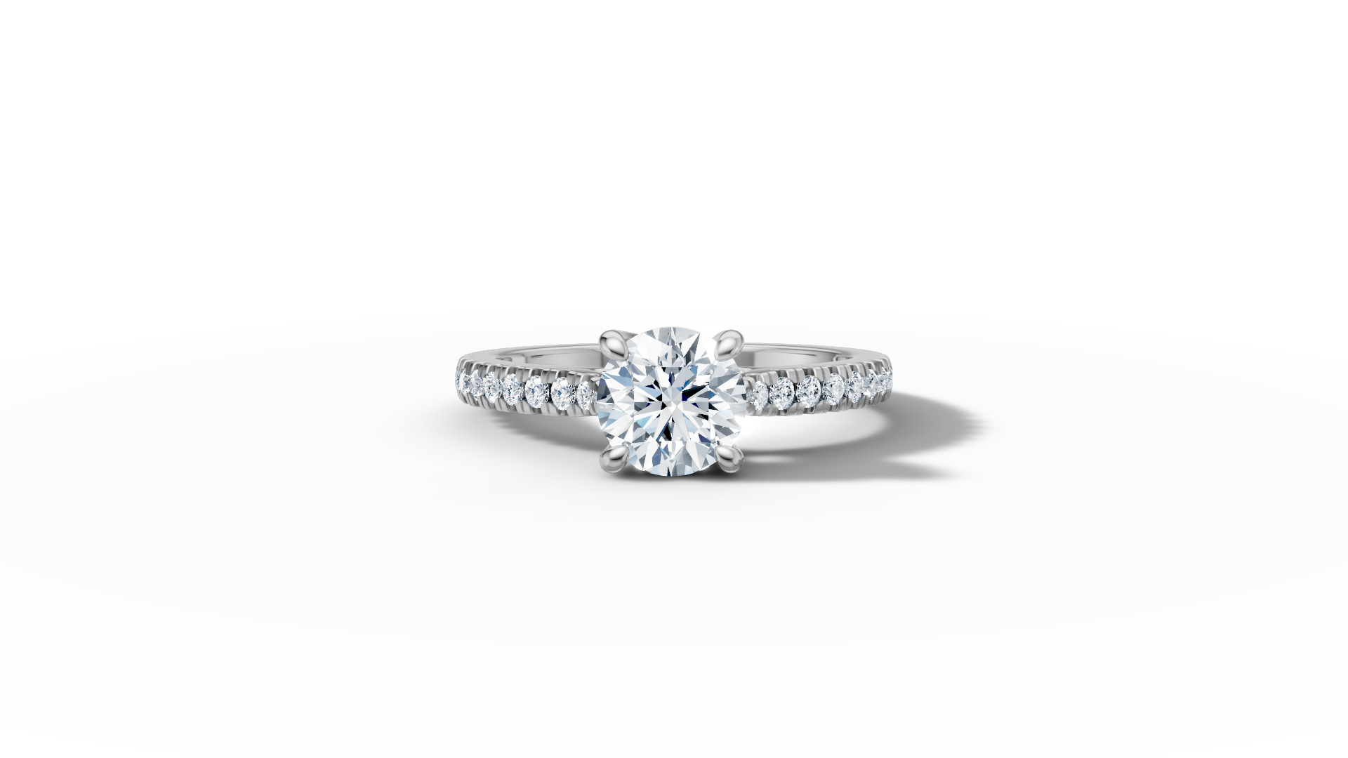 1ct Trellis Engagement  Ring and Solitaire Ring with Pave  3D Model Collection_14