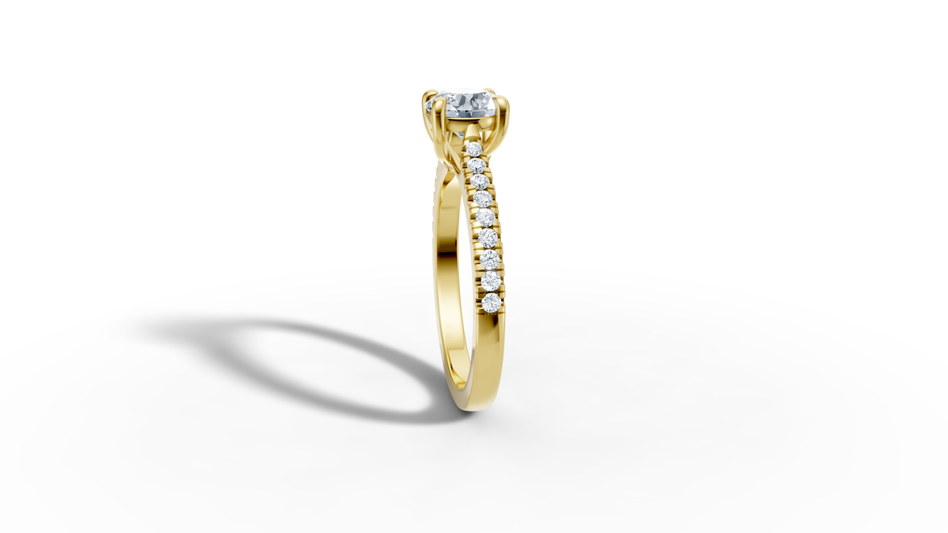 1ct Trellis Engagement  Ring and Solitaire Ring with Pave  3D Model Collection_16