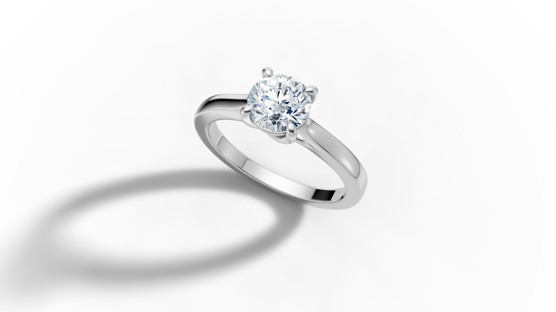 1ct Trellis Engagement  Ring and Solitaire Ring with Pave  3D Model Collection_35