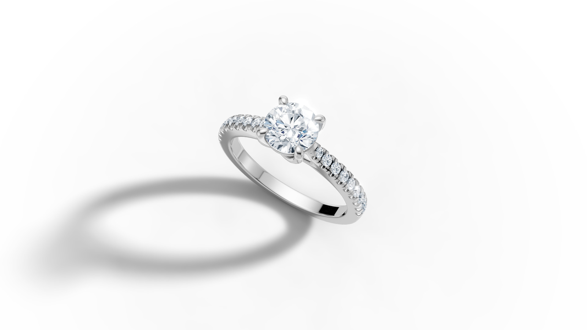 1ct Trellis Engagement  Ring and Solitaire Ring with Pave  3D Model Collection_20