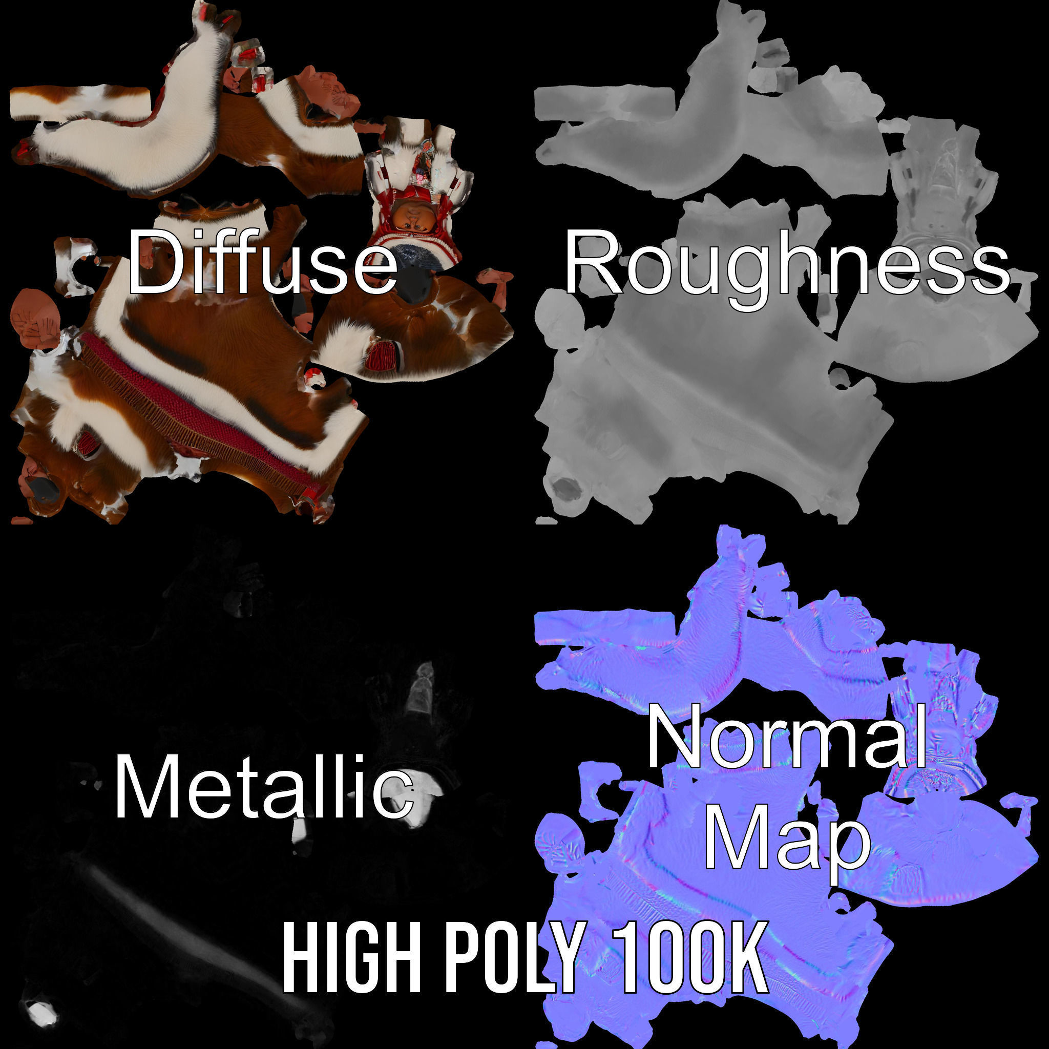 Traditional FurClad Elder Character Rigged and Animated Low-poly 3D model_3