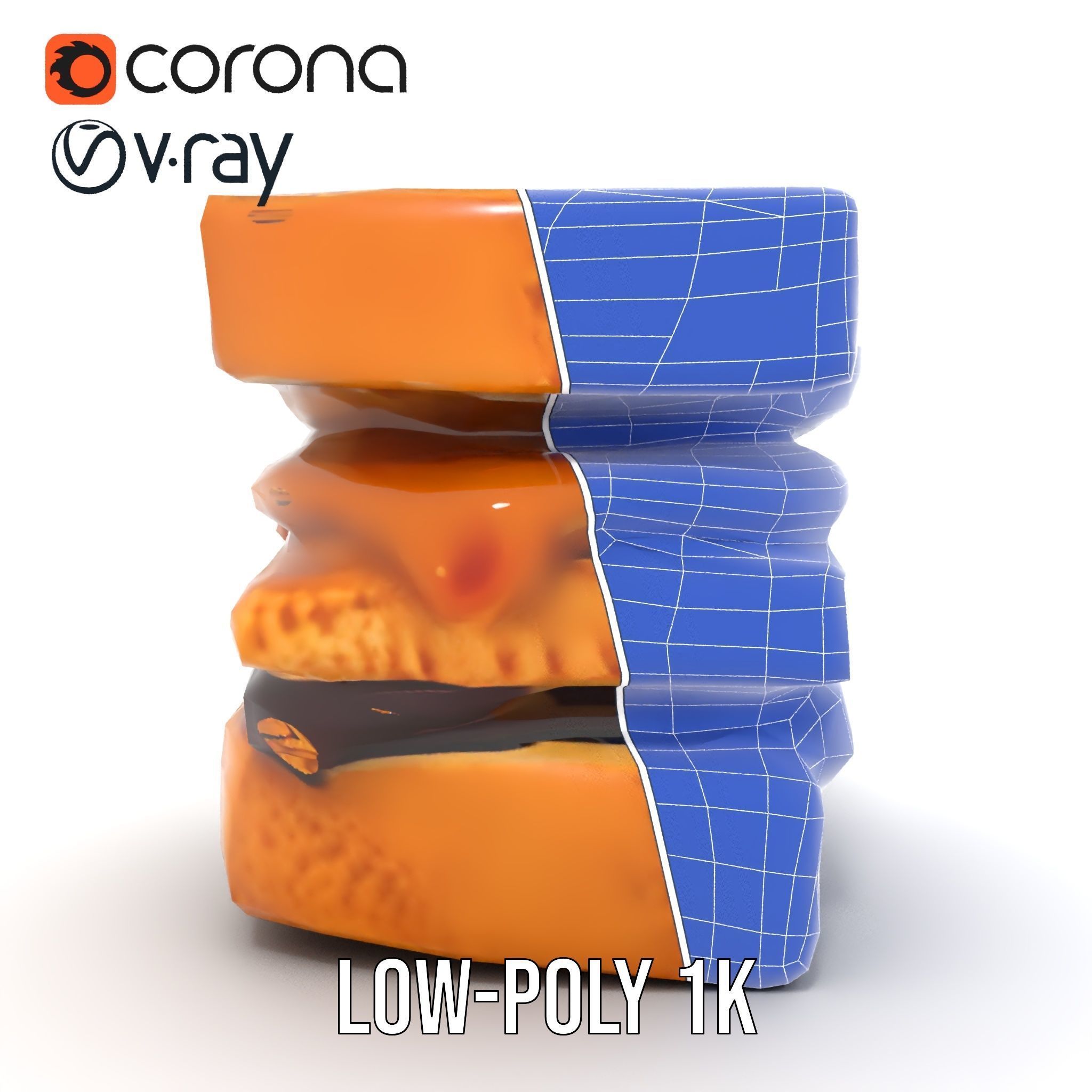 Peanut Butter Jelly Sandwich D Model Pack Low-poly 3D model_24