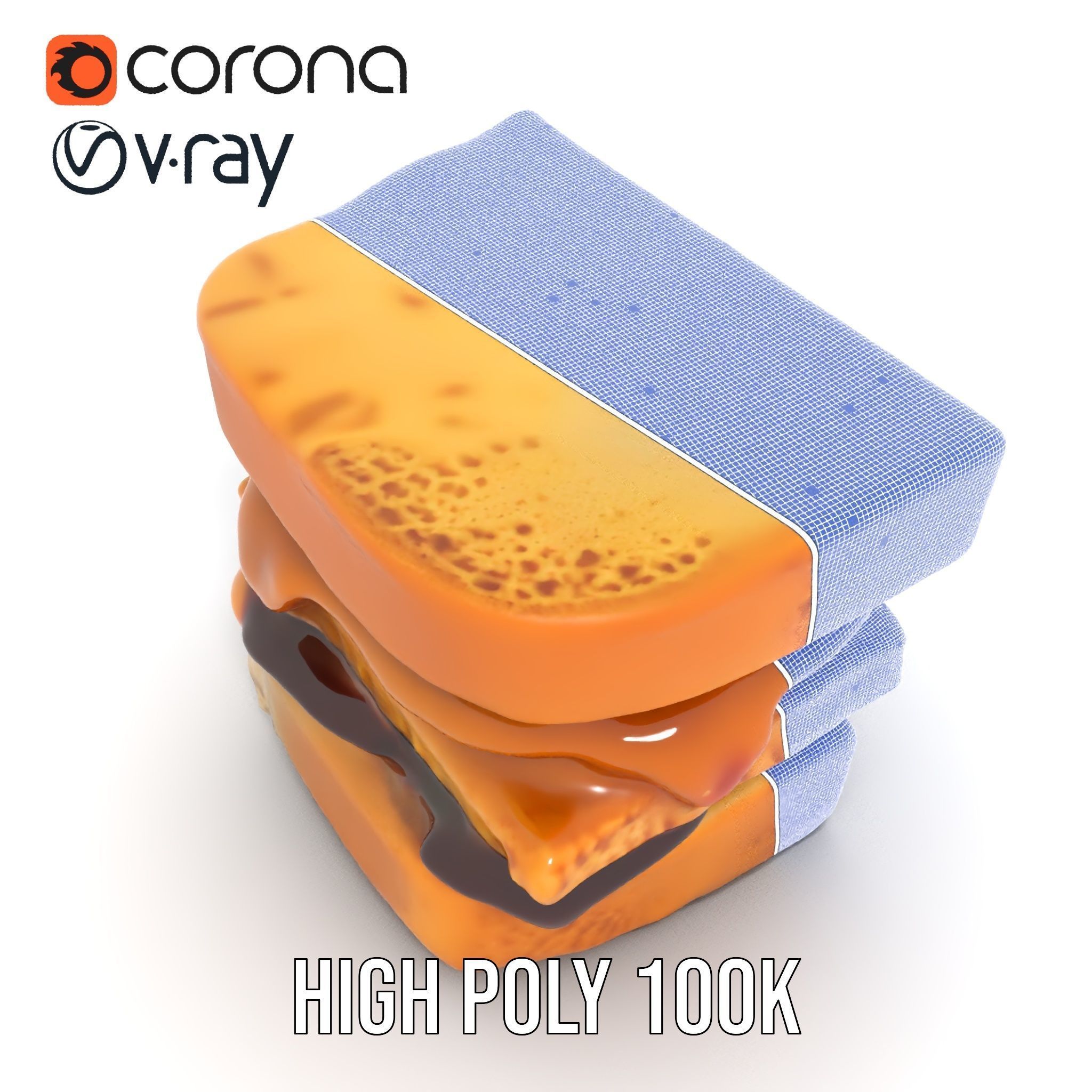 Peanut Butter Jelly Sandwich D Model Pack Low-poly 3D model_28