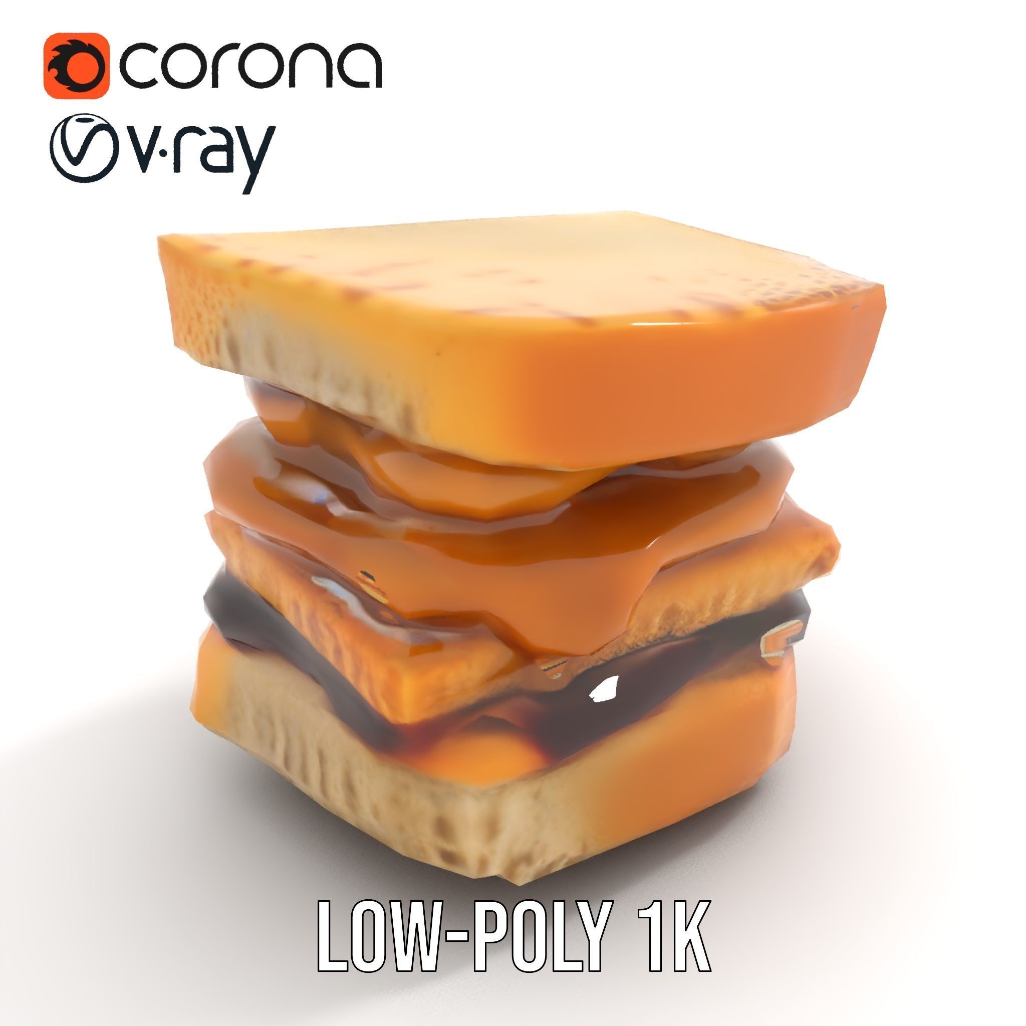 Peanut Butter Jelly Sandwich D Model Pack Low-poly 3D model_8