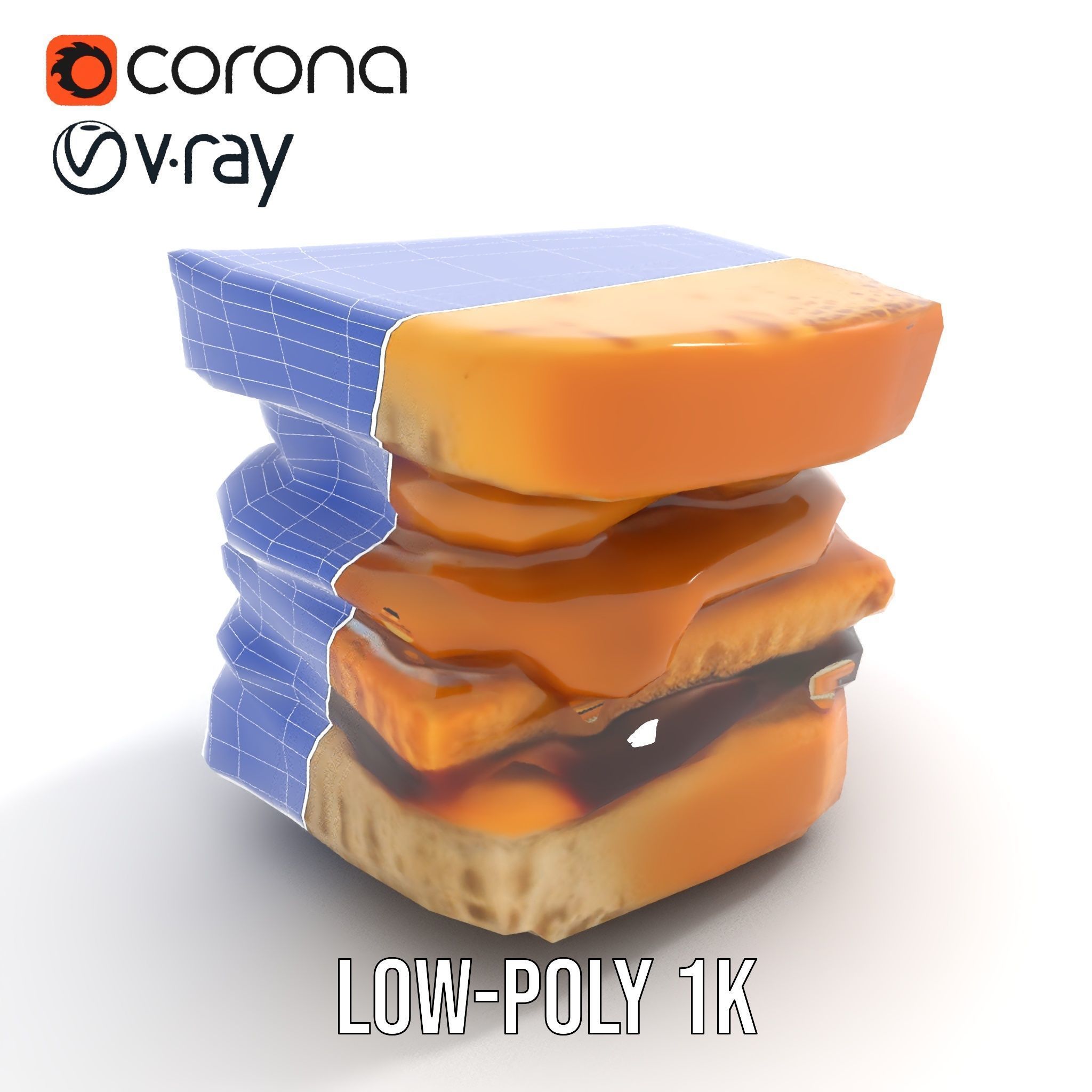 Peanut Butter Jelly Sandwich D Model Pack Low-poly 3D model_18