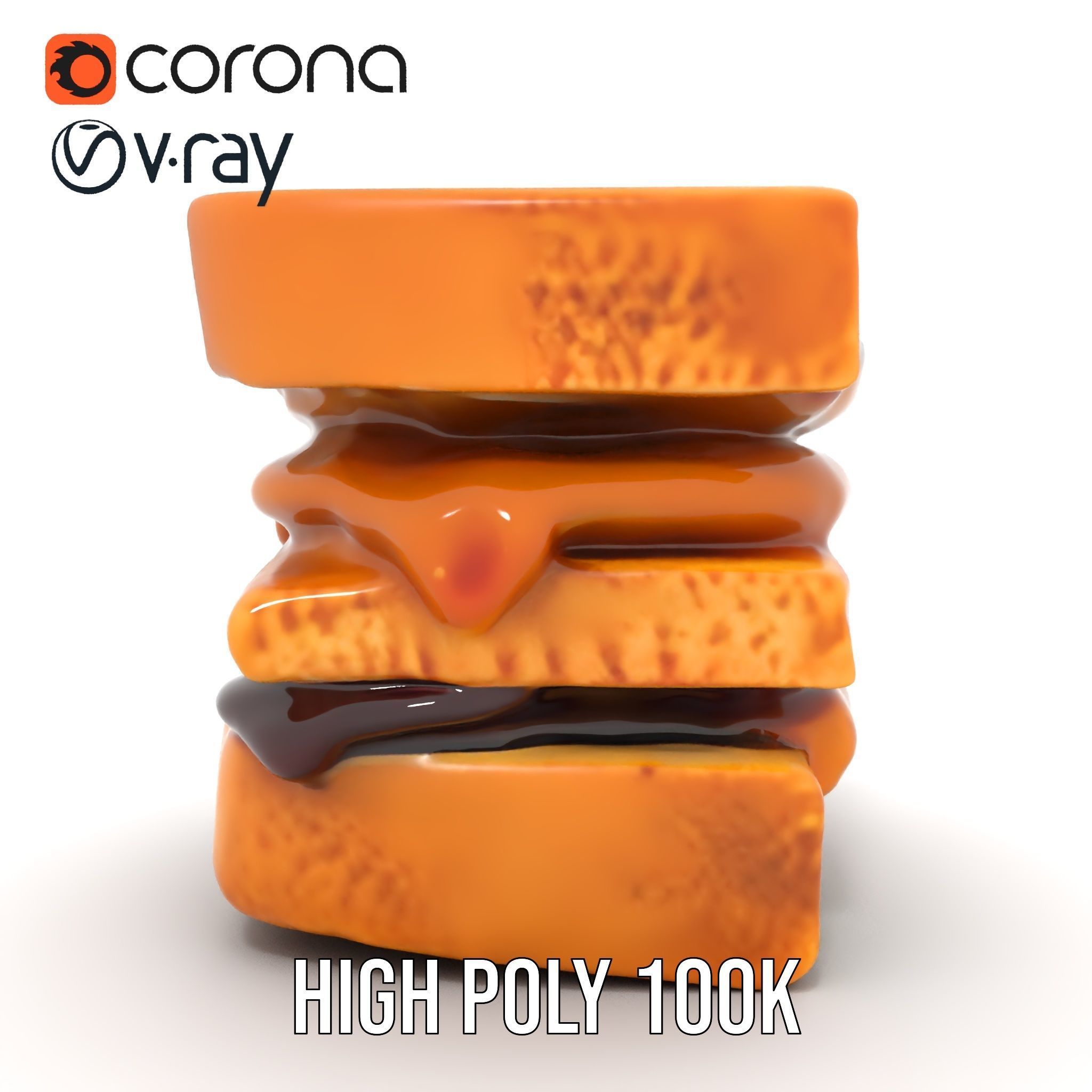 Peanut Butter Jelly Sandwich D Model Pack Low-poly 3D model_9