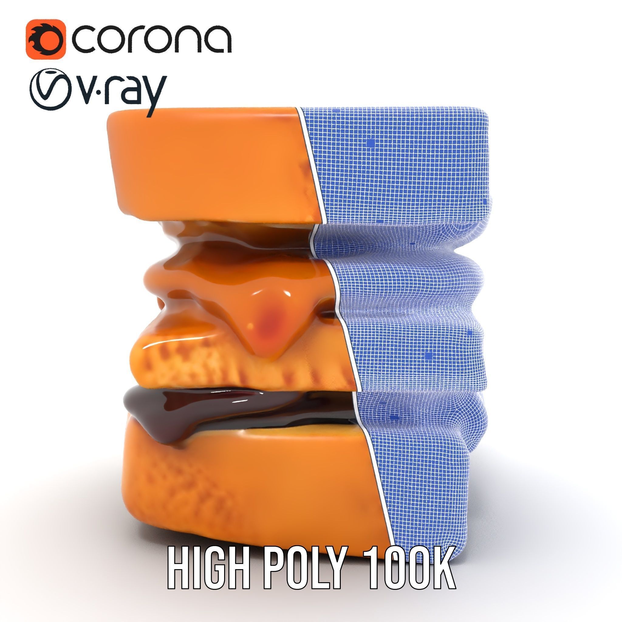 Peanut Butter Jelly Sandwich D Model Pack Low-poly 3D model_34