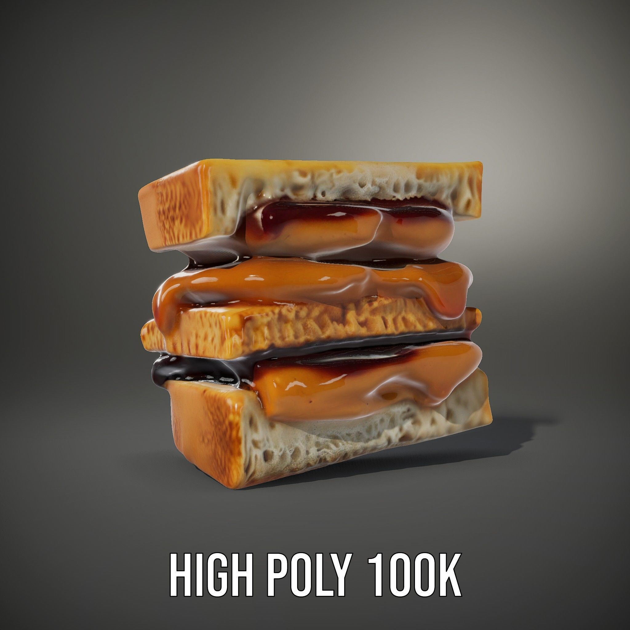 Peanut Butter Jelly Sandwich D Model Pack Low-poly 3D model_22