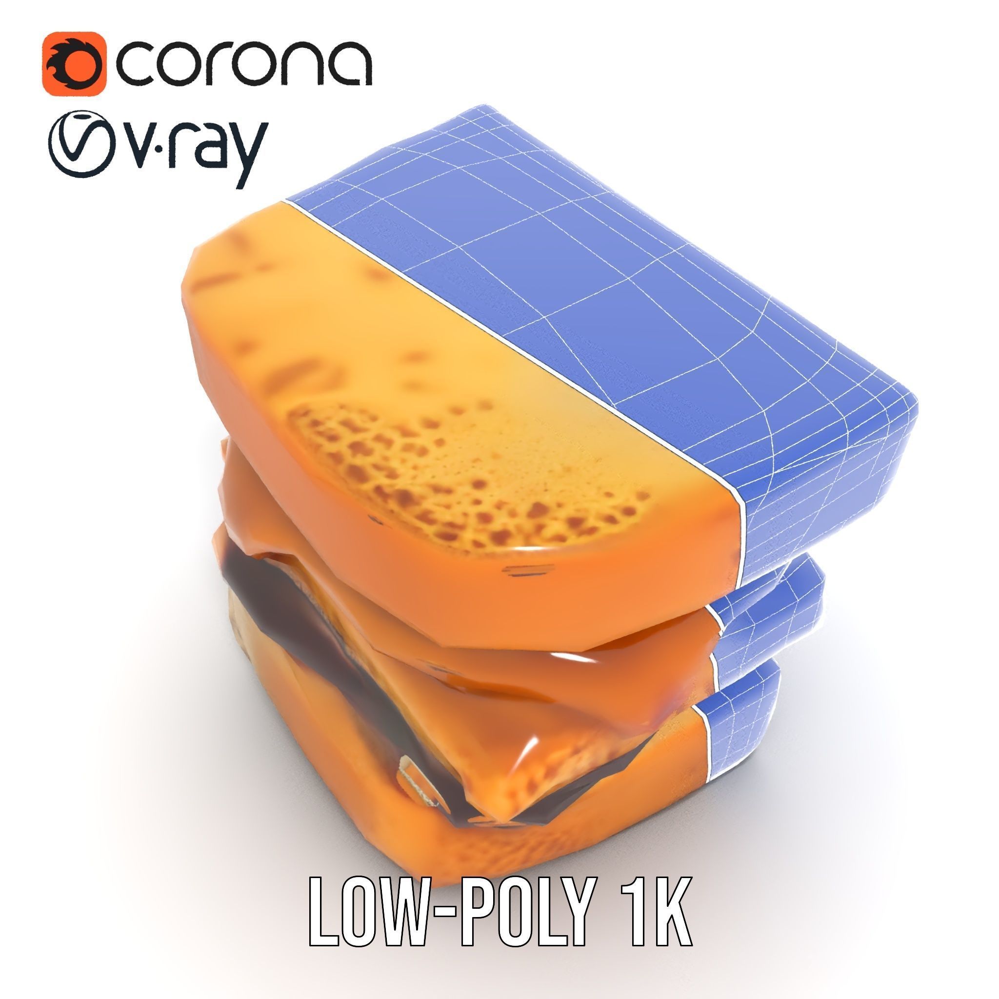 Peanut Butter Jelly Sandwich D Model Pack Low-poly 3D model_30