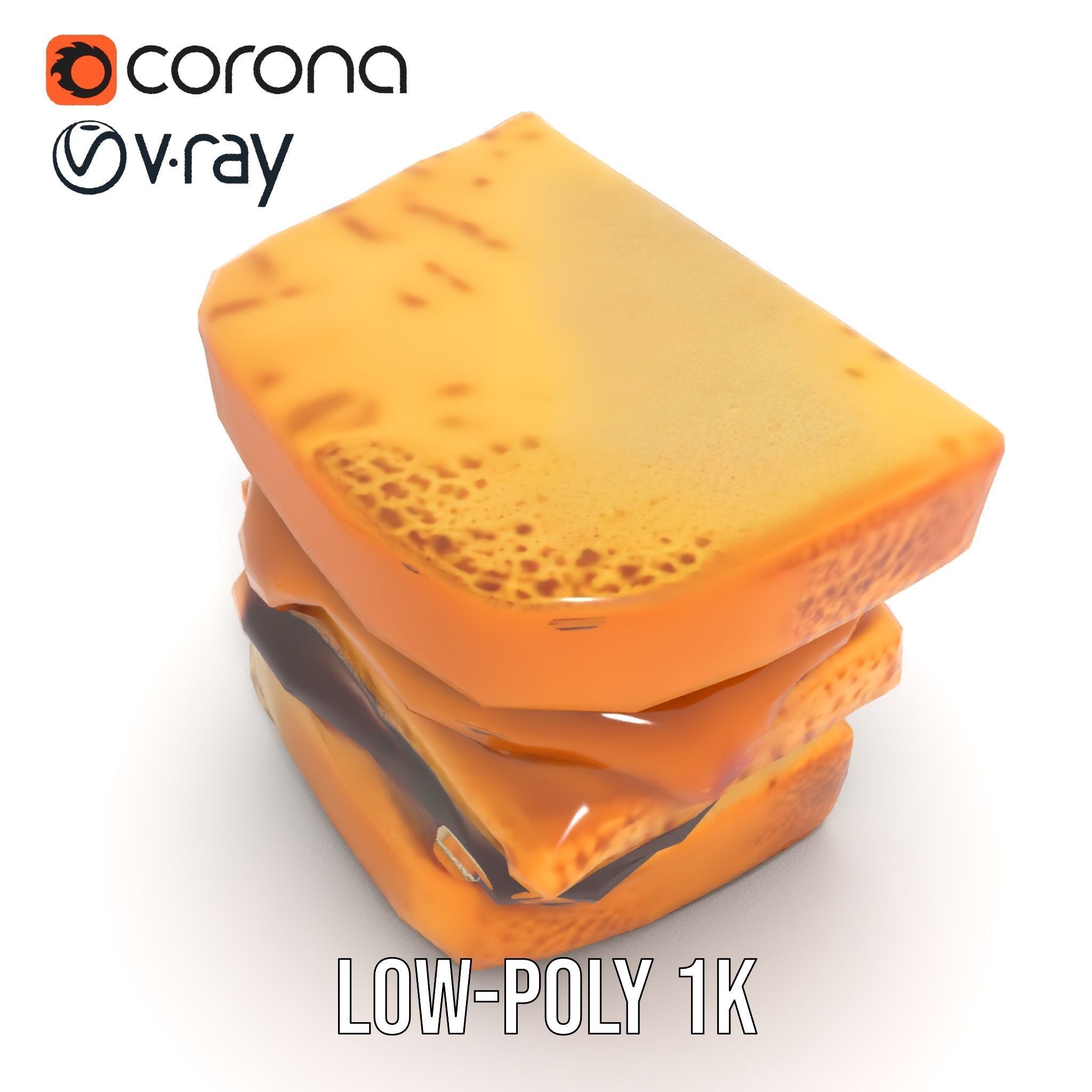 Peanut Butter Jelly Sandwich D Model Pack Low-poly 3D model_27