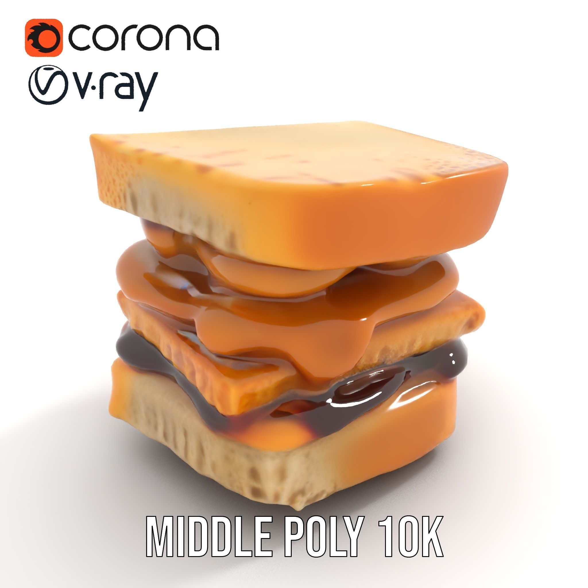 Peanut Butter Jelly Sandwich D Model Pack Low-poly 3D model_12