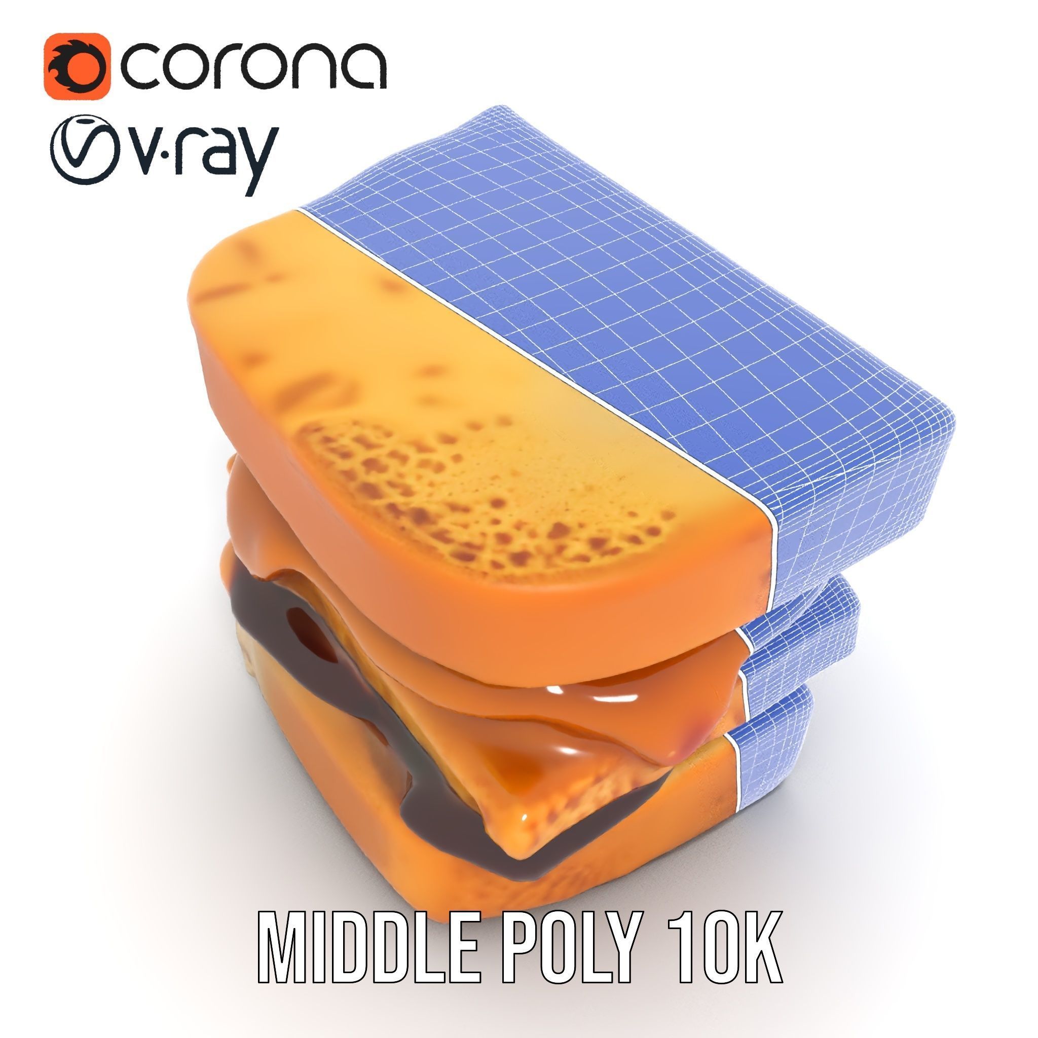 Peanut Butter Jelly Sandwich D Model Pack Low-poly 3D model_20