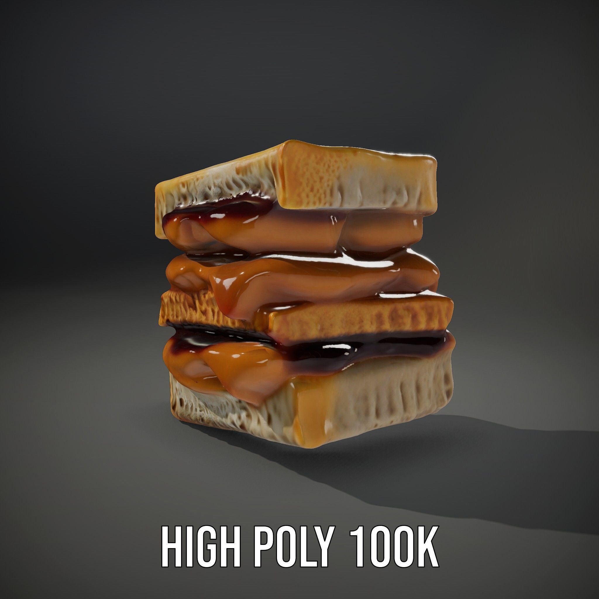Peanut Butter Jelly Sandwich D Model Pack Low-poly 3D model_19