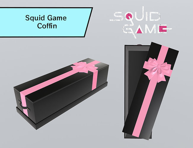 Squid Game-Inspired Coffin Low-poly 3D model