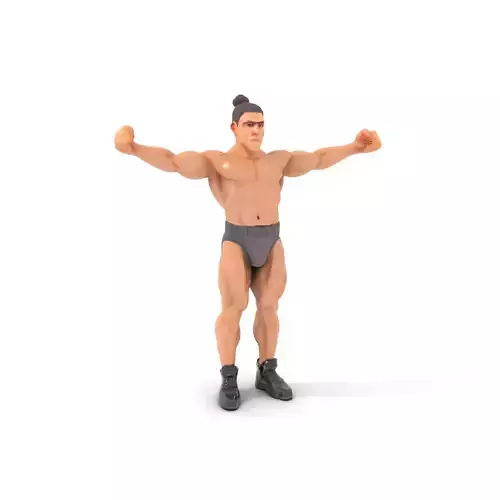 Strong Male Warrior Character Rigged and Animated D Model