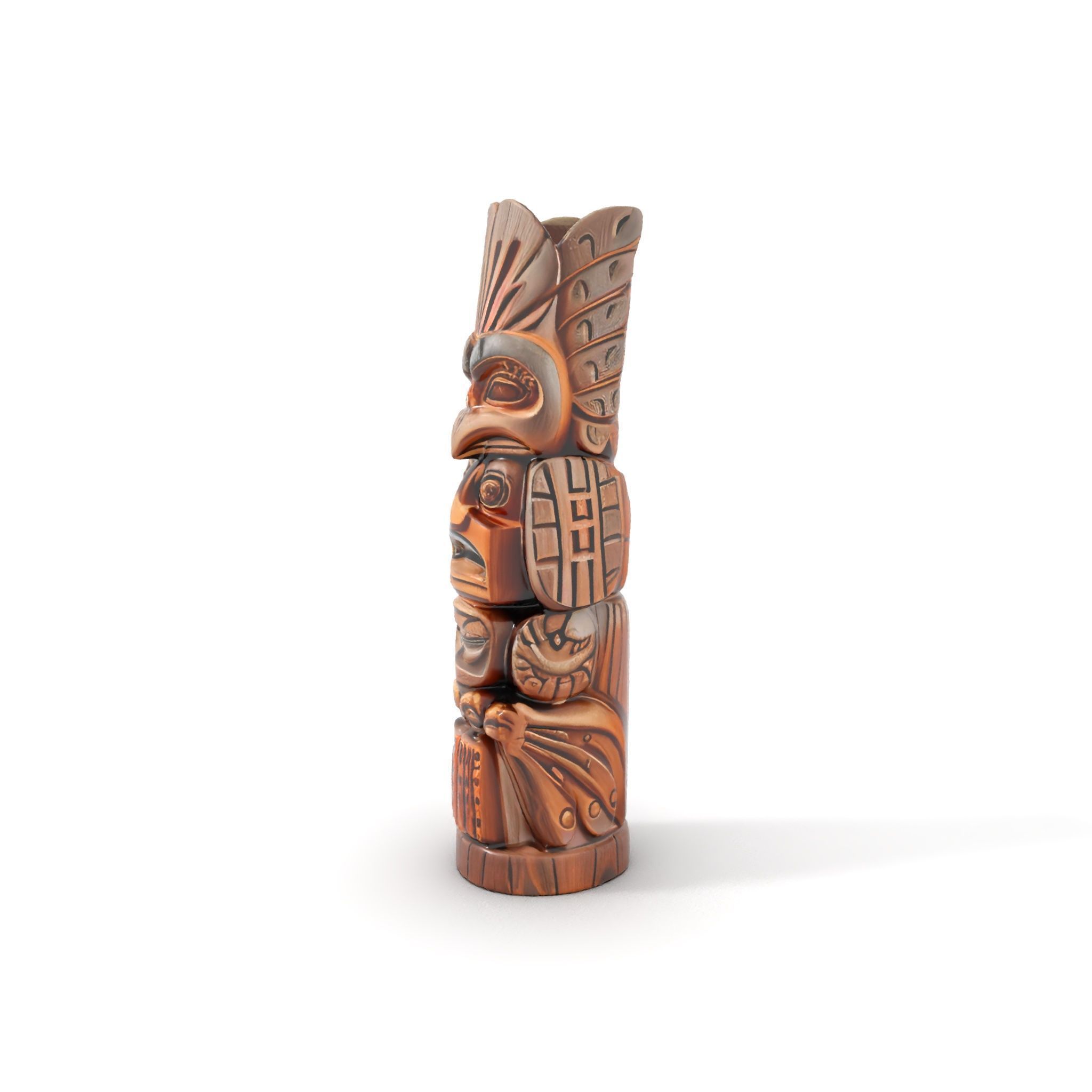 Carved Wood Totem Model Pack Low-poly 3D model_6