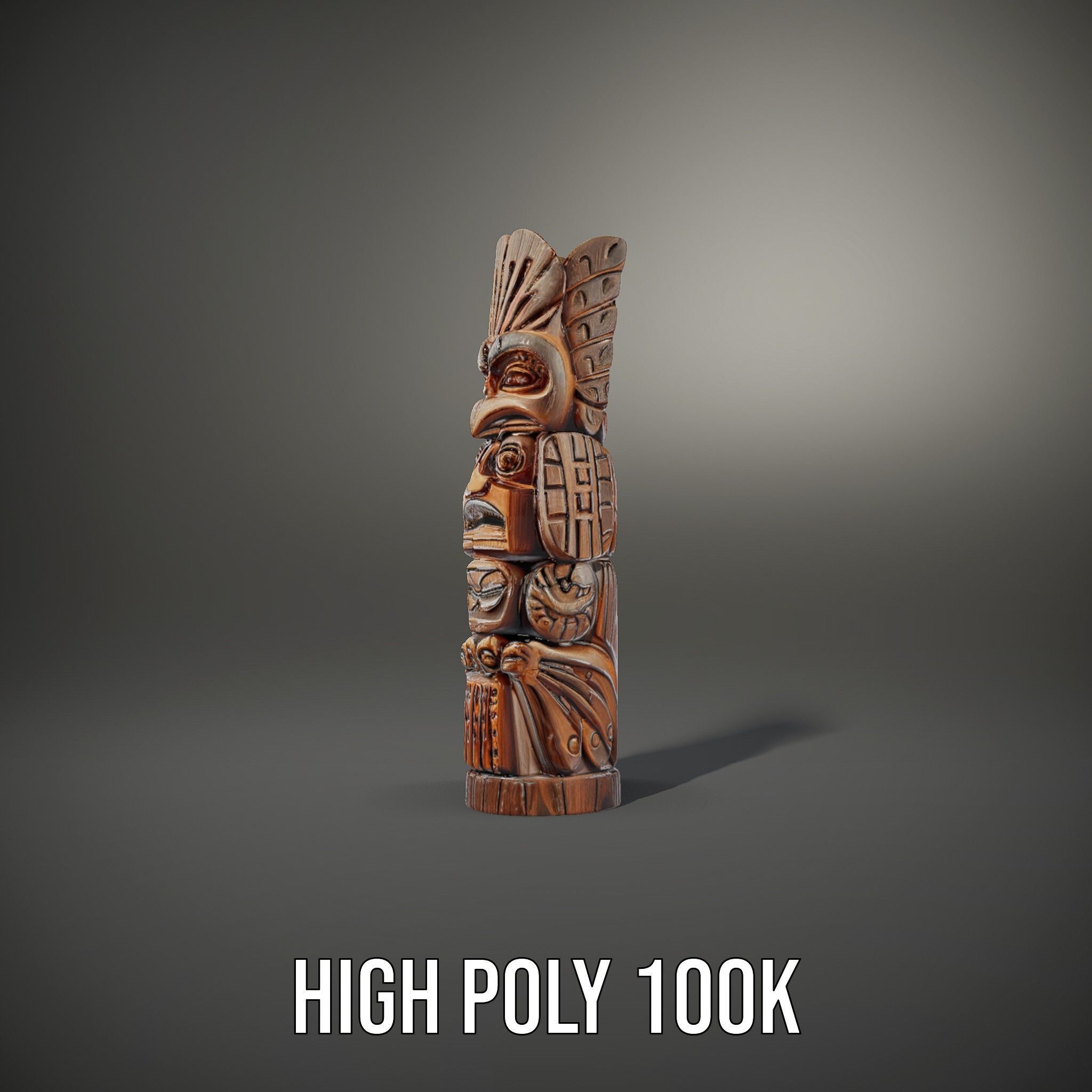 Carved Wood Totem Model Pack Low-poly 3D model_10