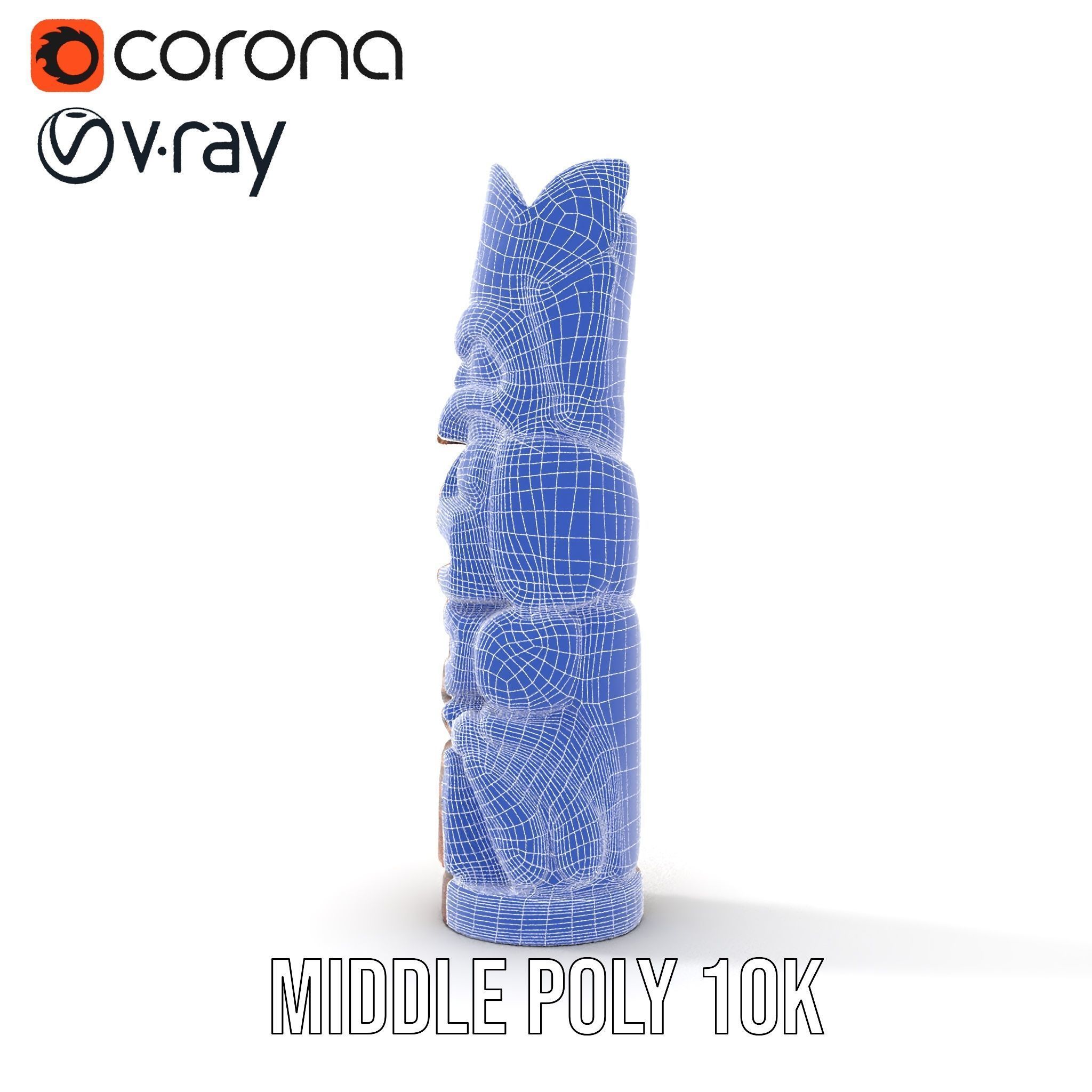 Carved Wood Totem Model Pack Low-poly 3D model_25