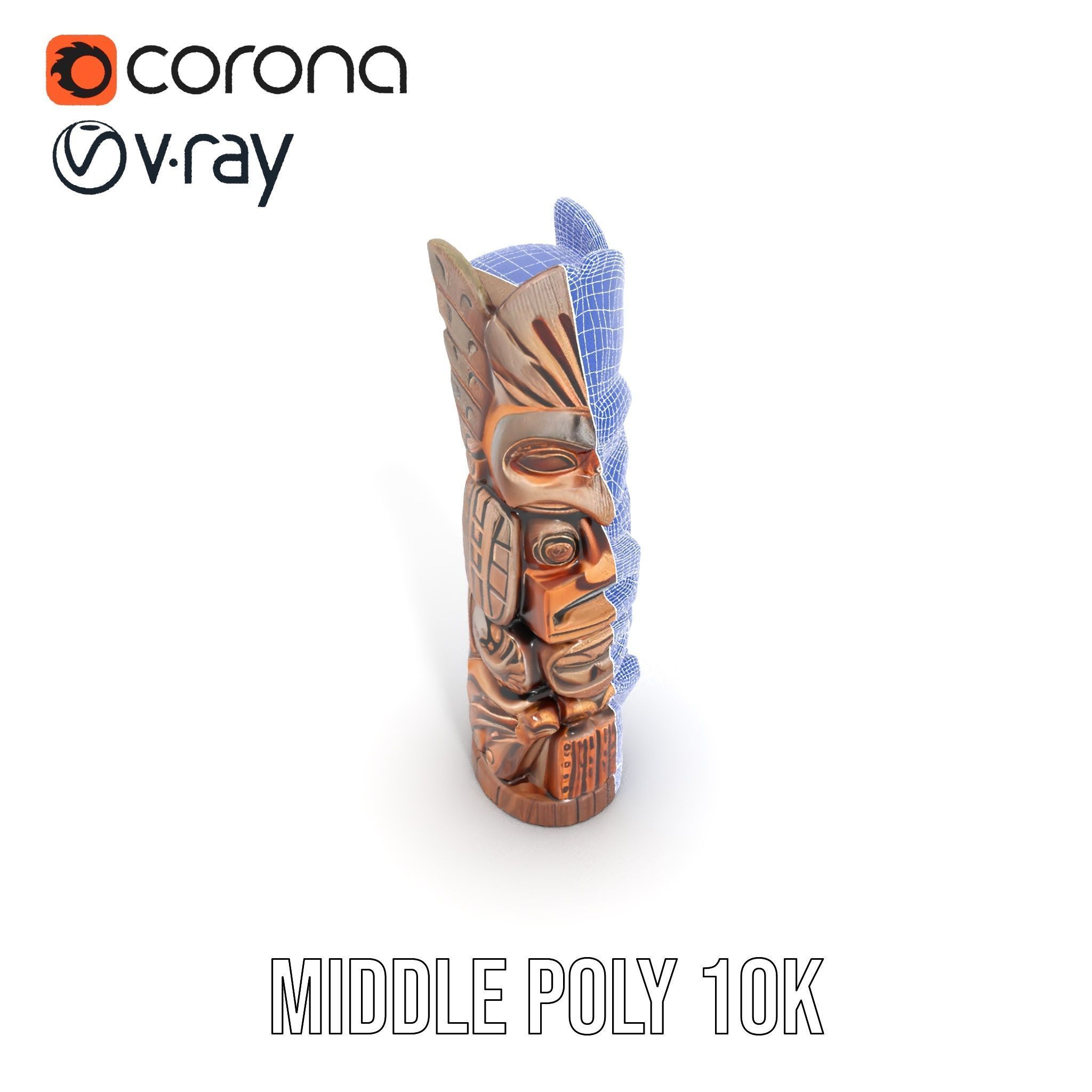Carved Wood Totem Model Pack Low-poly 3D model_22