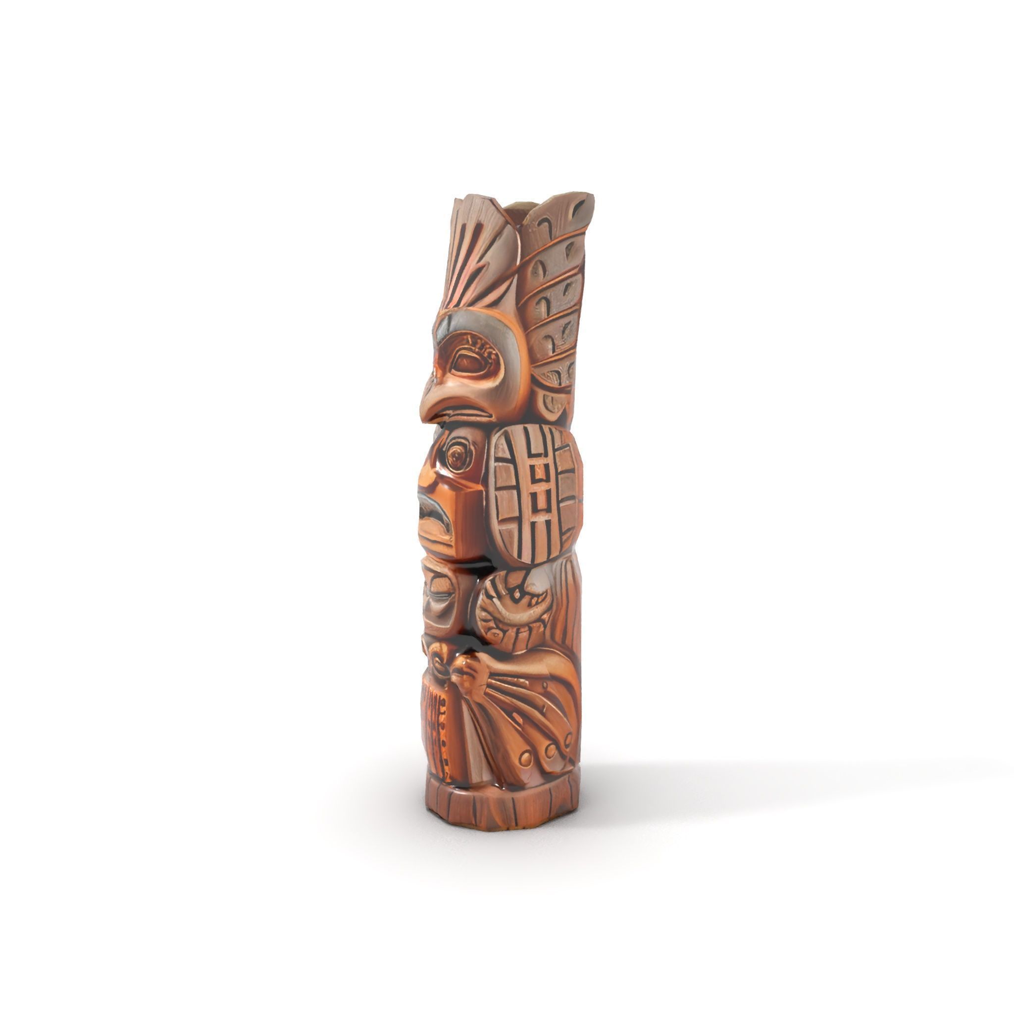 Carved Wood Totem Model Pack Low-poly 3D model_7