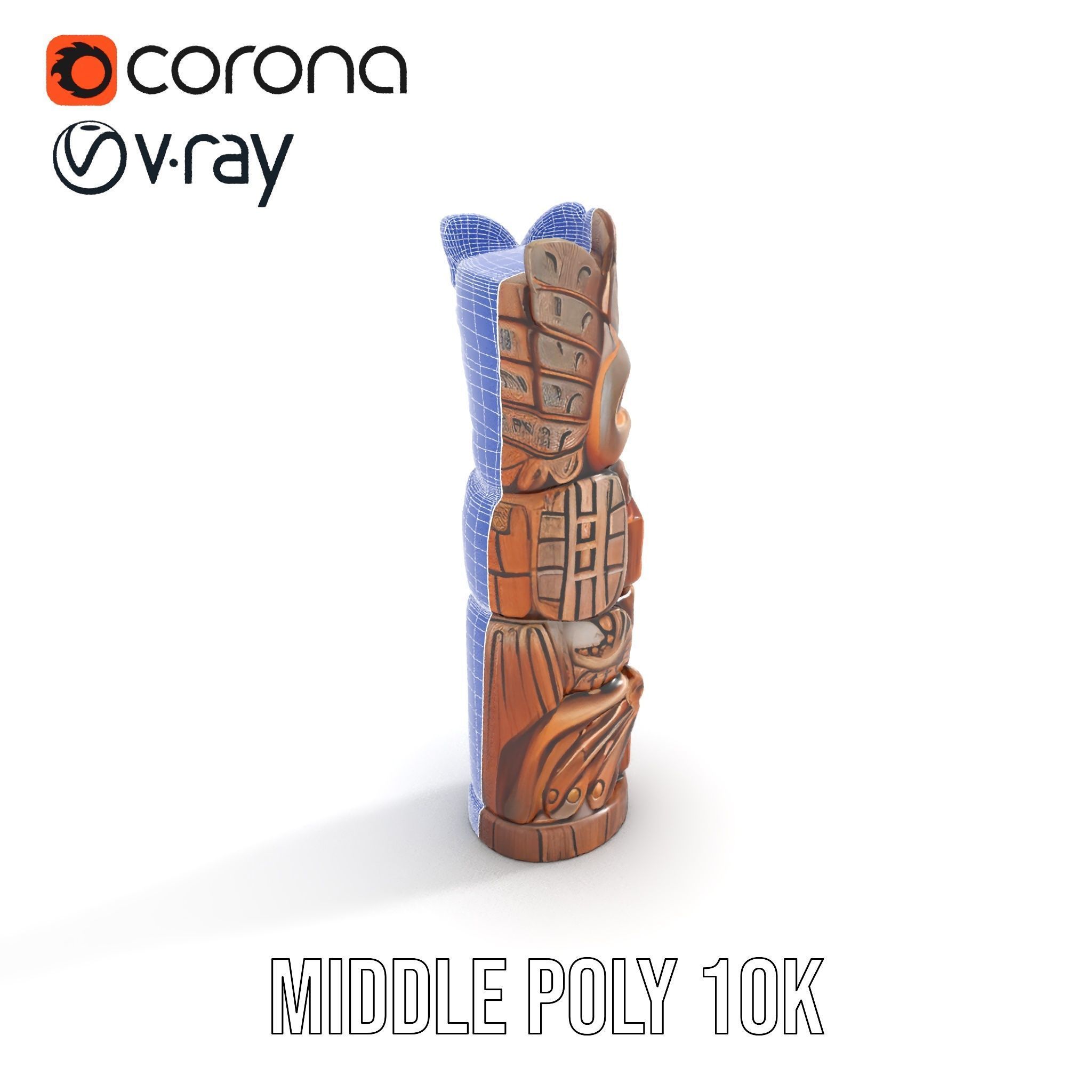 Carved Wood Totem Model Pack Low-poly 3D model_19