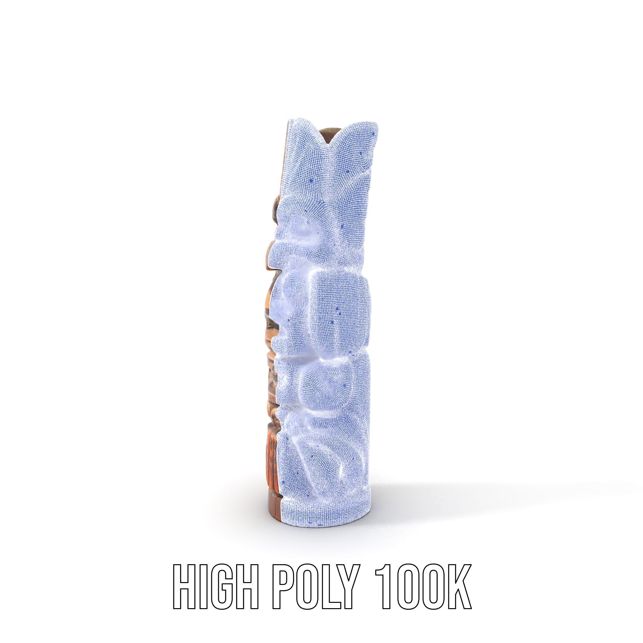 Carved Wood Totem Model Pack Low-poly 3D model_4