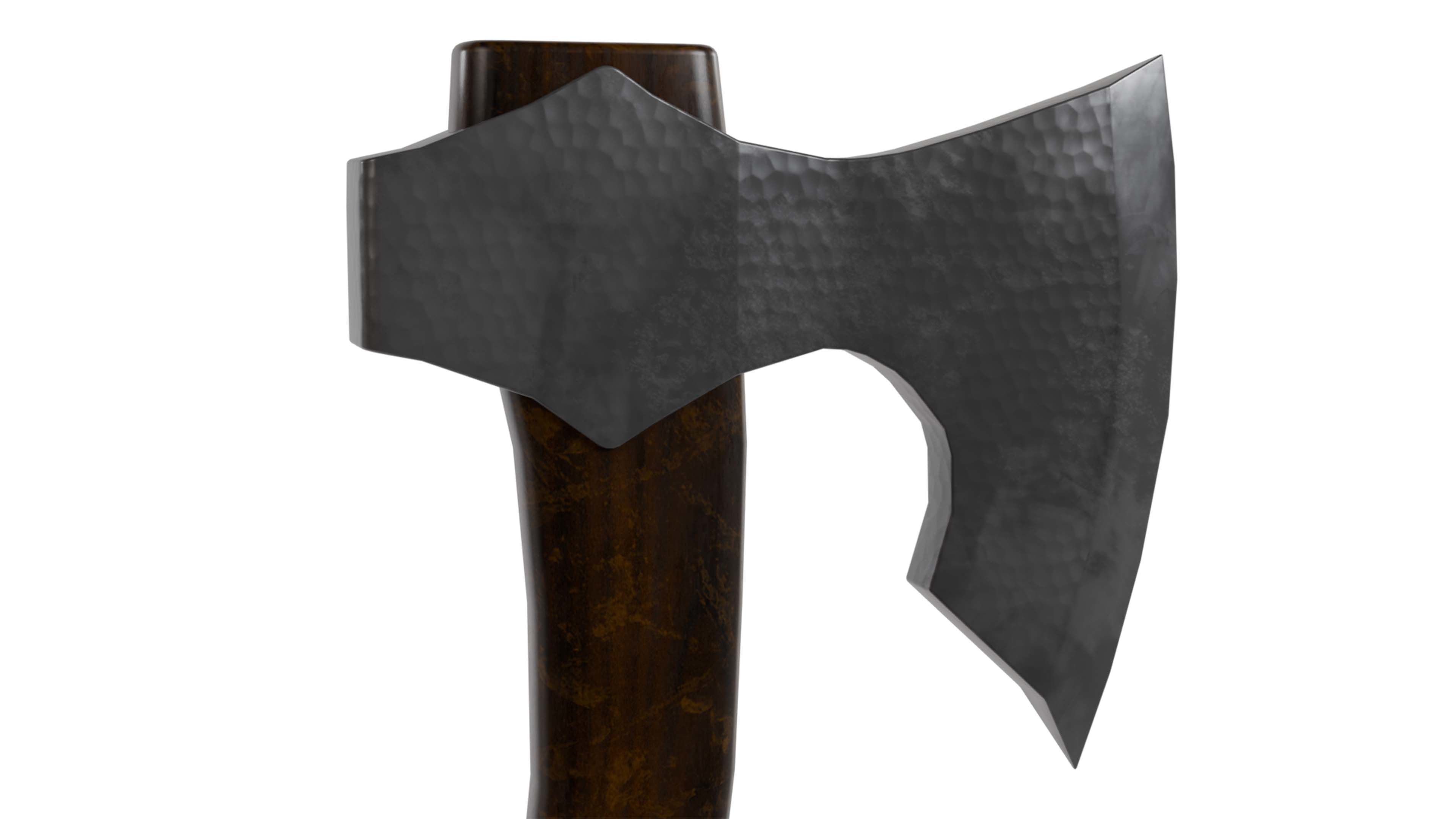 Medieval Metal Axe 4K PBR Low-poly 3D model_4