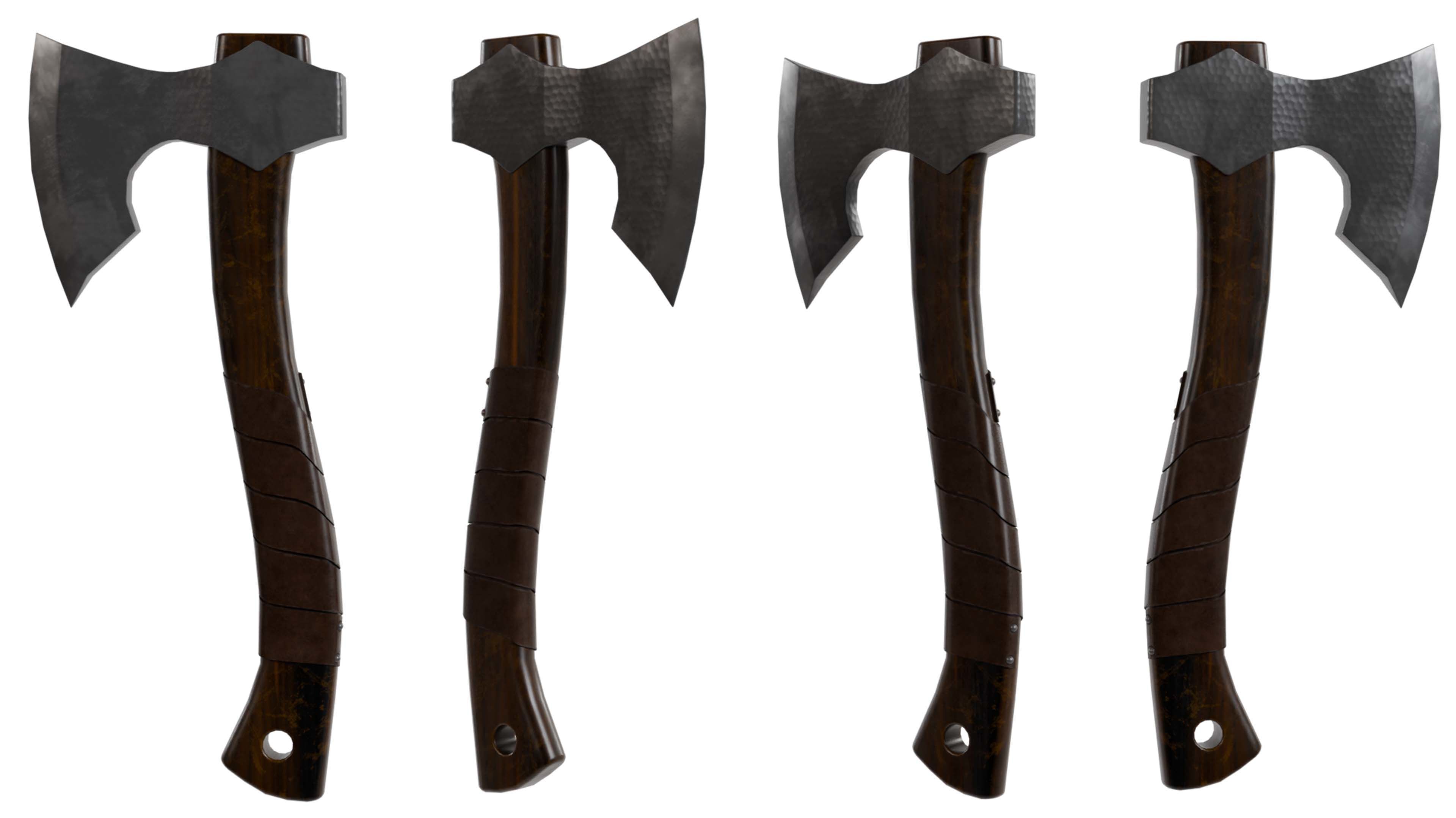 Medieval Metal Axe 4K PBR Low-poly 3D model_5