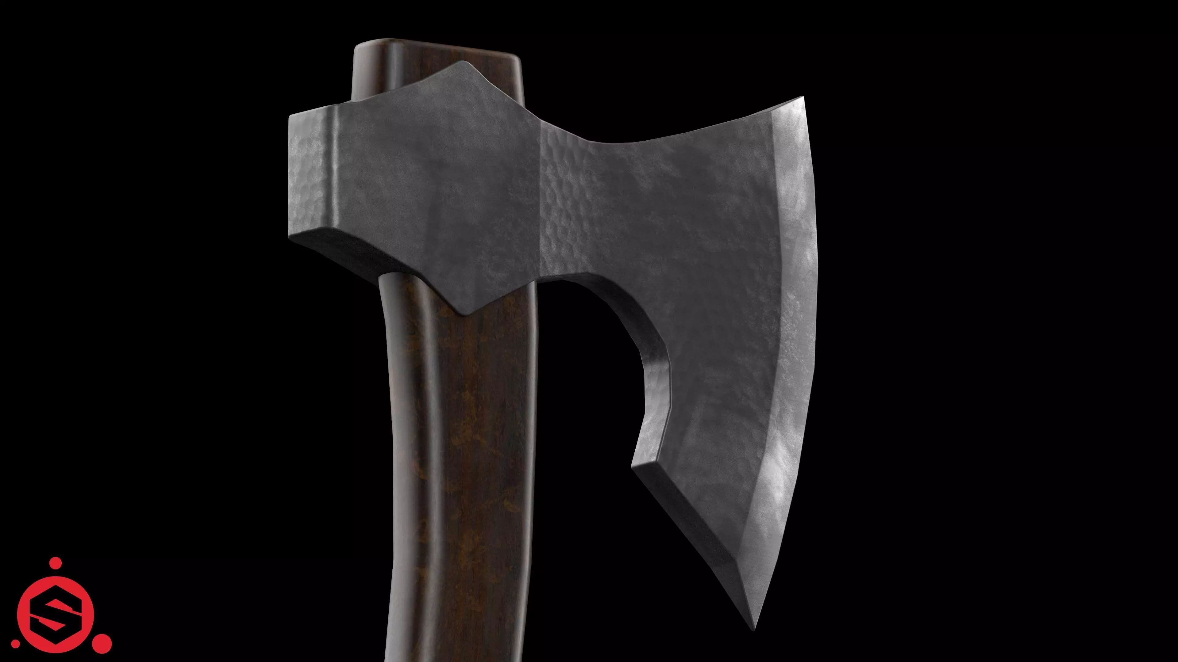 Medieval Metal Axe 4K PBR Low-poly 3D model_0