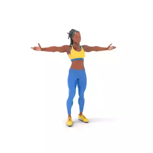 Athletic Female Rigged and Animated Character Model