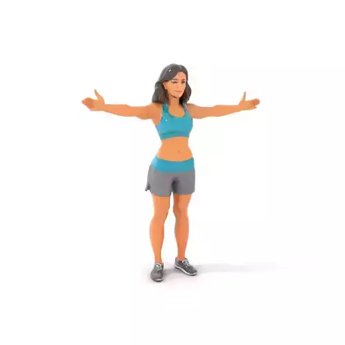 Athletic Female Character Model Rigged and Animated