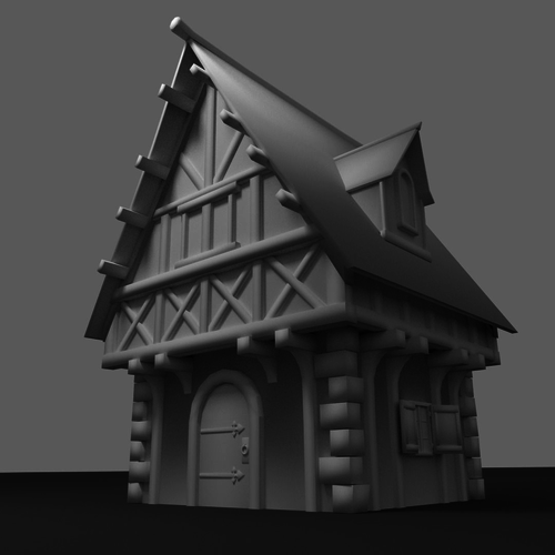 Medieval Habitation Low-poly 3D model