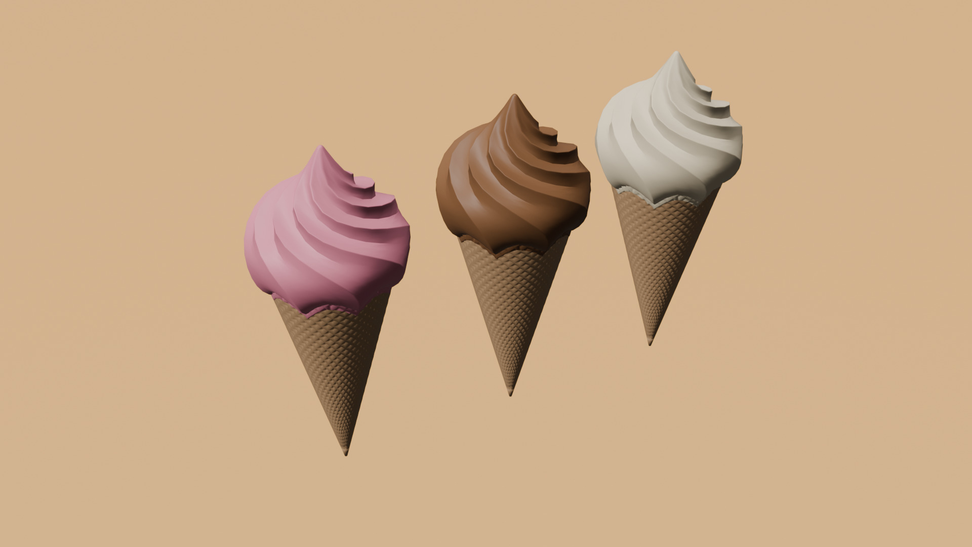 Low poly ice creams cars and trucks Summer assets pack part II Low-poly 3D model_8