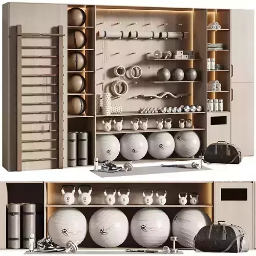 Home Gym Wall Rack with Equipment 04