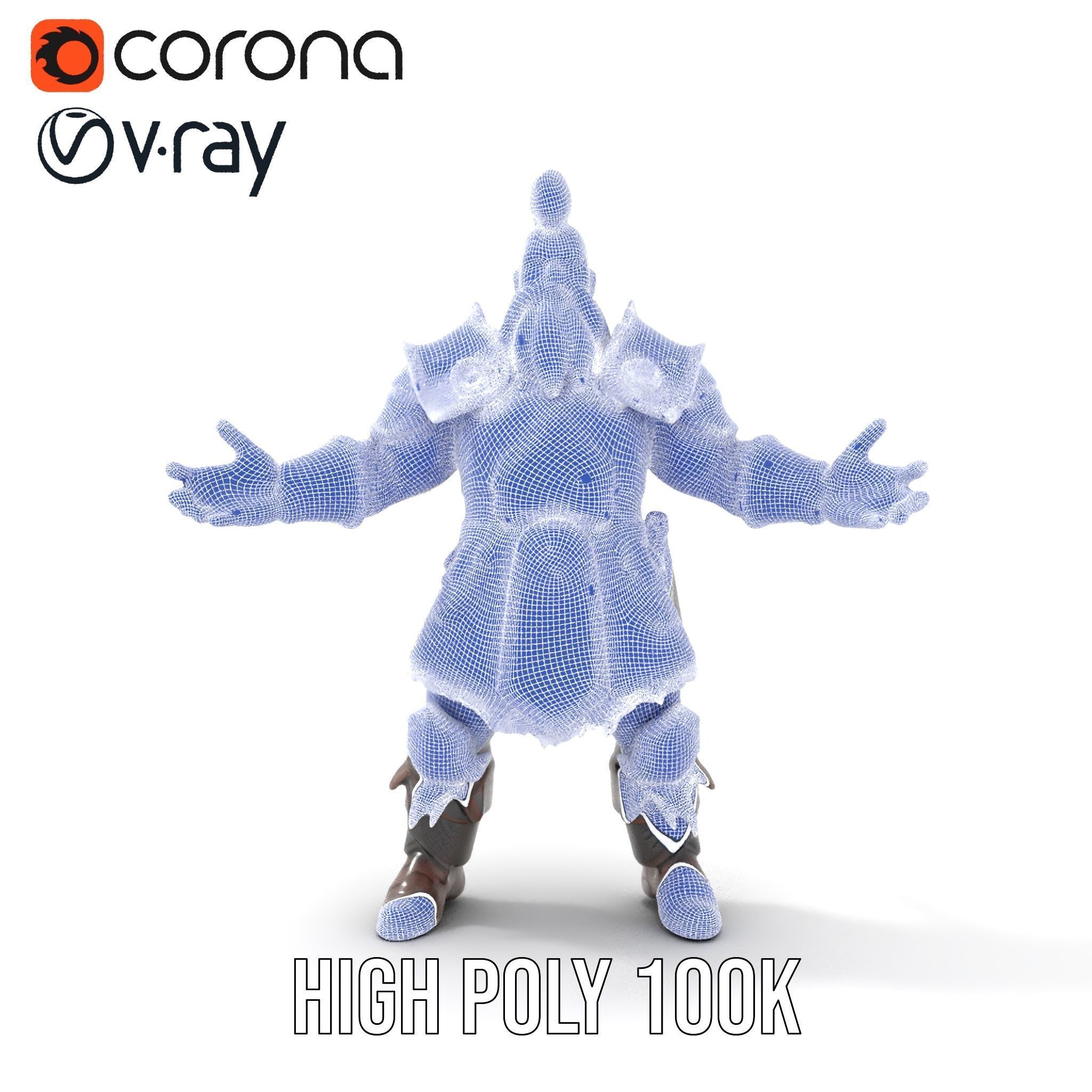 Warrior Barbarian Rigged and Animated D Character Model Low-poly 3D model_33