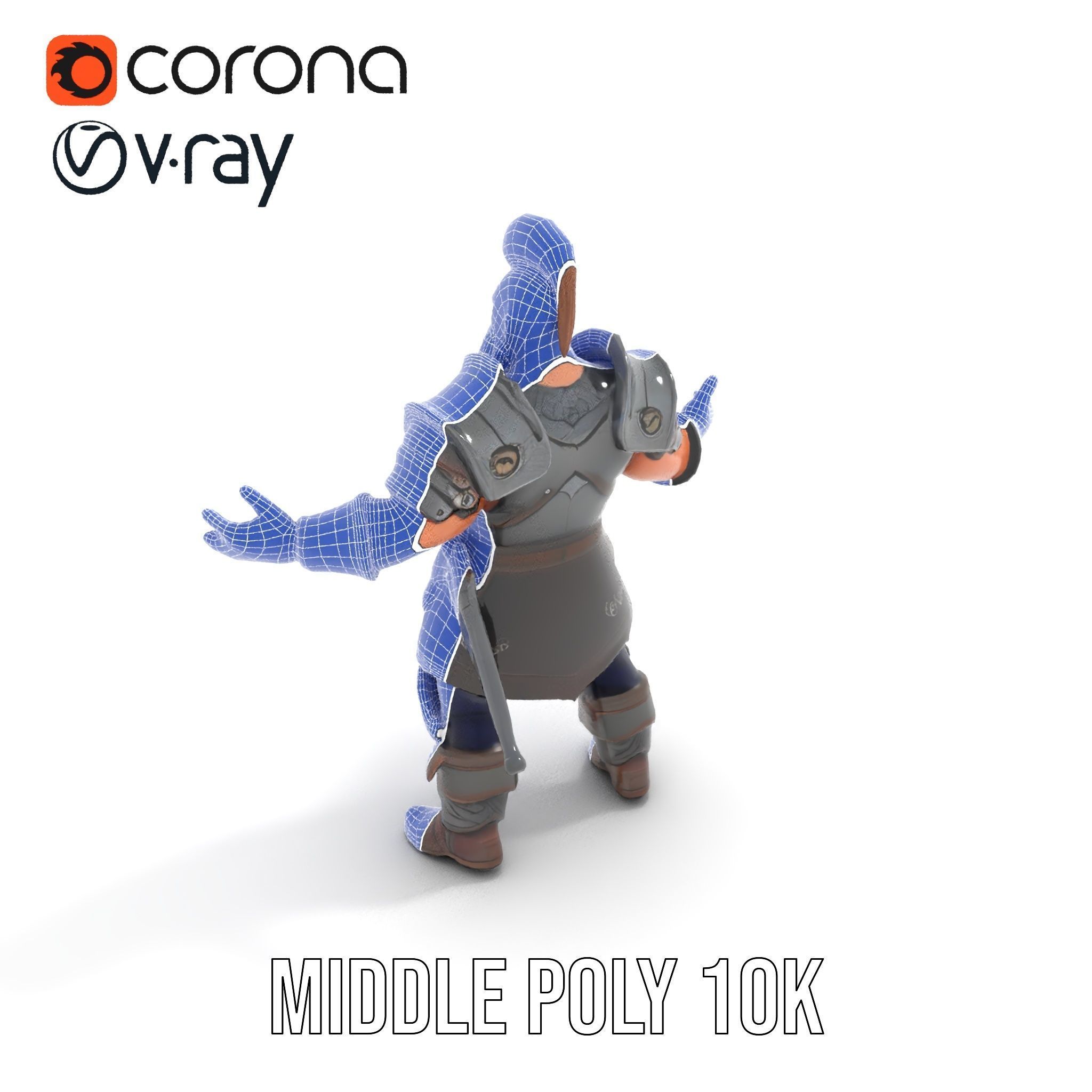 Warrior Barbarian Rigged and Animated D Character Model Low-poly 3D model_20