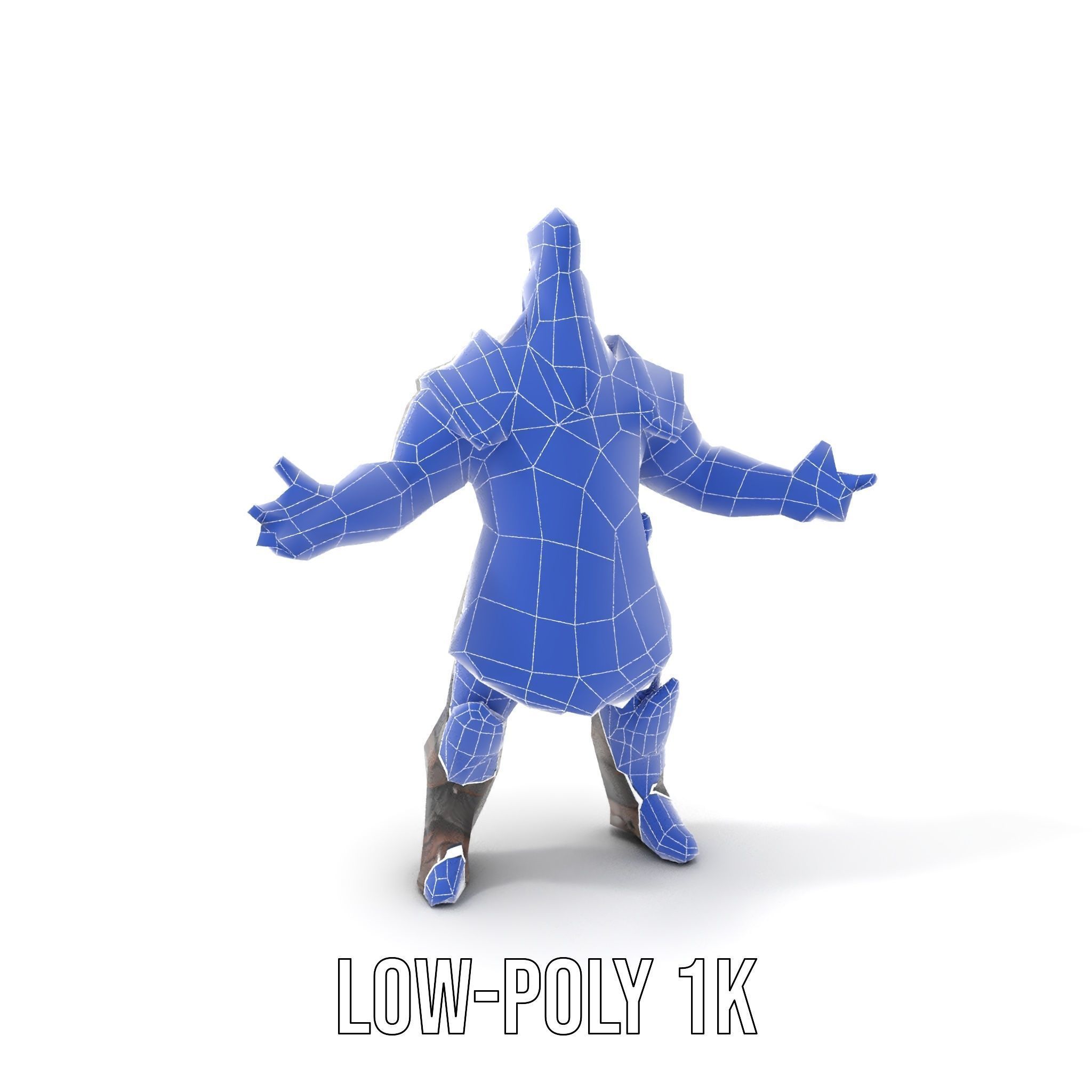 Warrior Barbarian Rigged and Animated D Character Model Low-poly 3D model_18