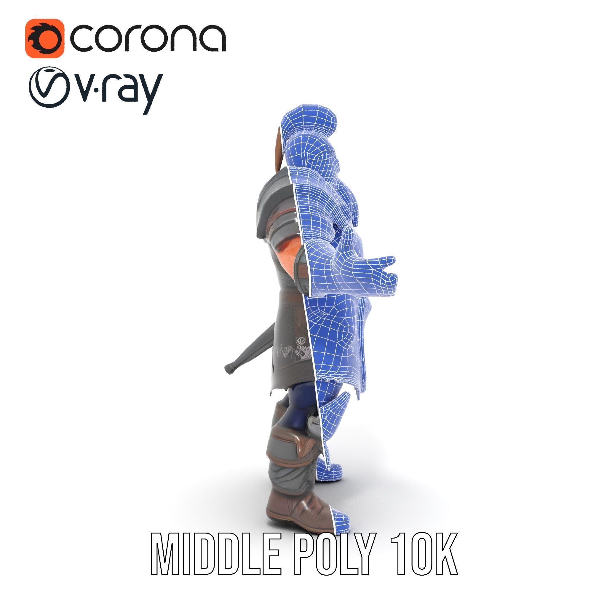 Warrior Barbarian Rigged and Animated D Character Model Low-poly 3D model_34