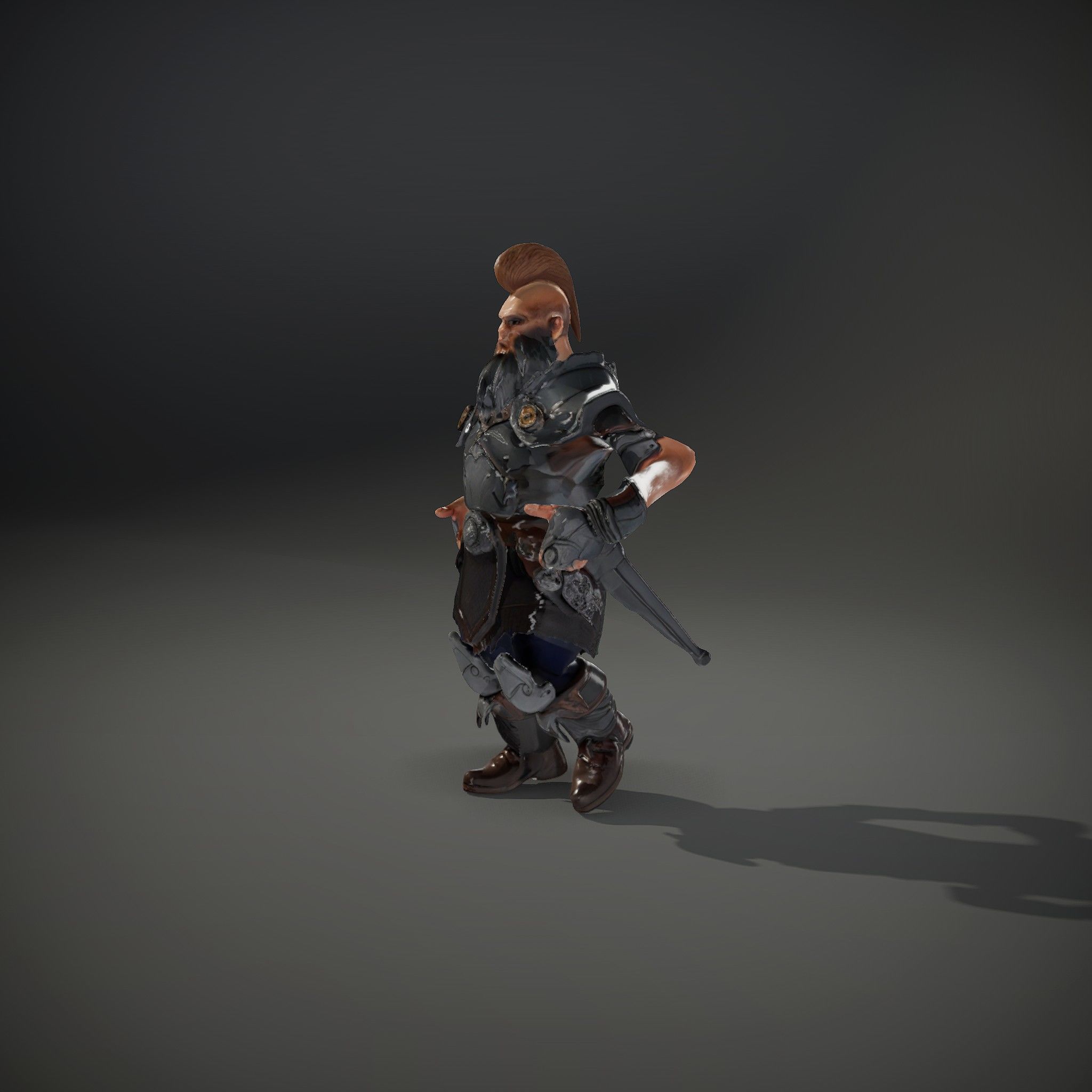 Warrior Barbarian Rigged and Animated D Character Model Low-poly 3D model_36