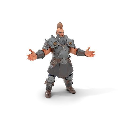 Warrior Barbarian Rigged and Animated D Character Model Low-poly 3D model