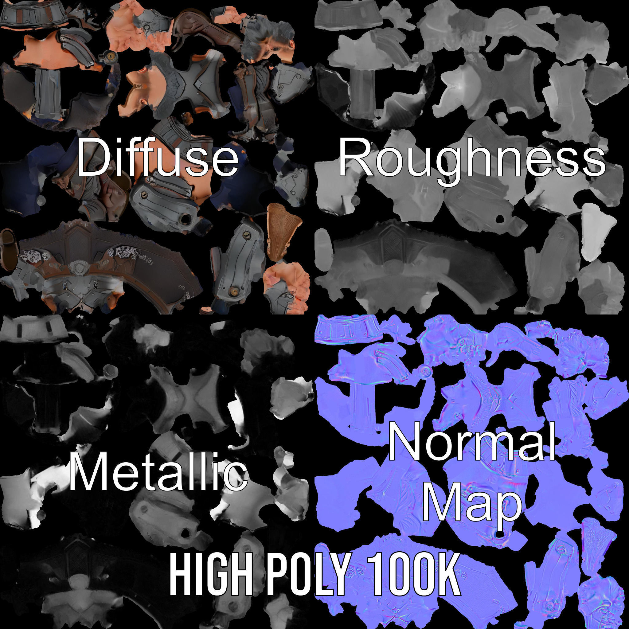 Warrior Barbarian Rigged and Animated D Character Model Low-poly 3D model_3