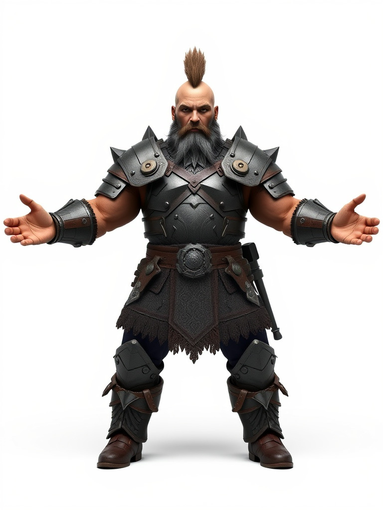 Warrior Barbarian Rigged and Animated D Character Model Low-poly 3D model_2