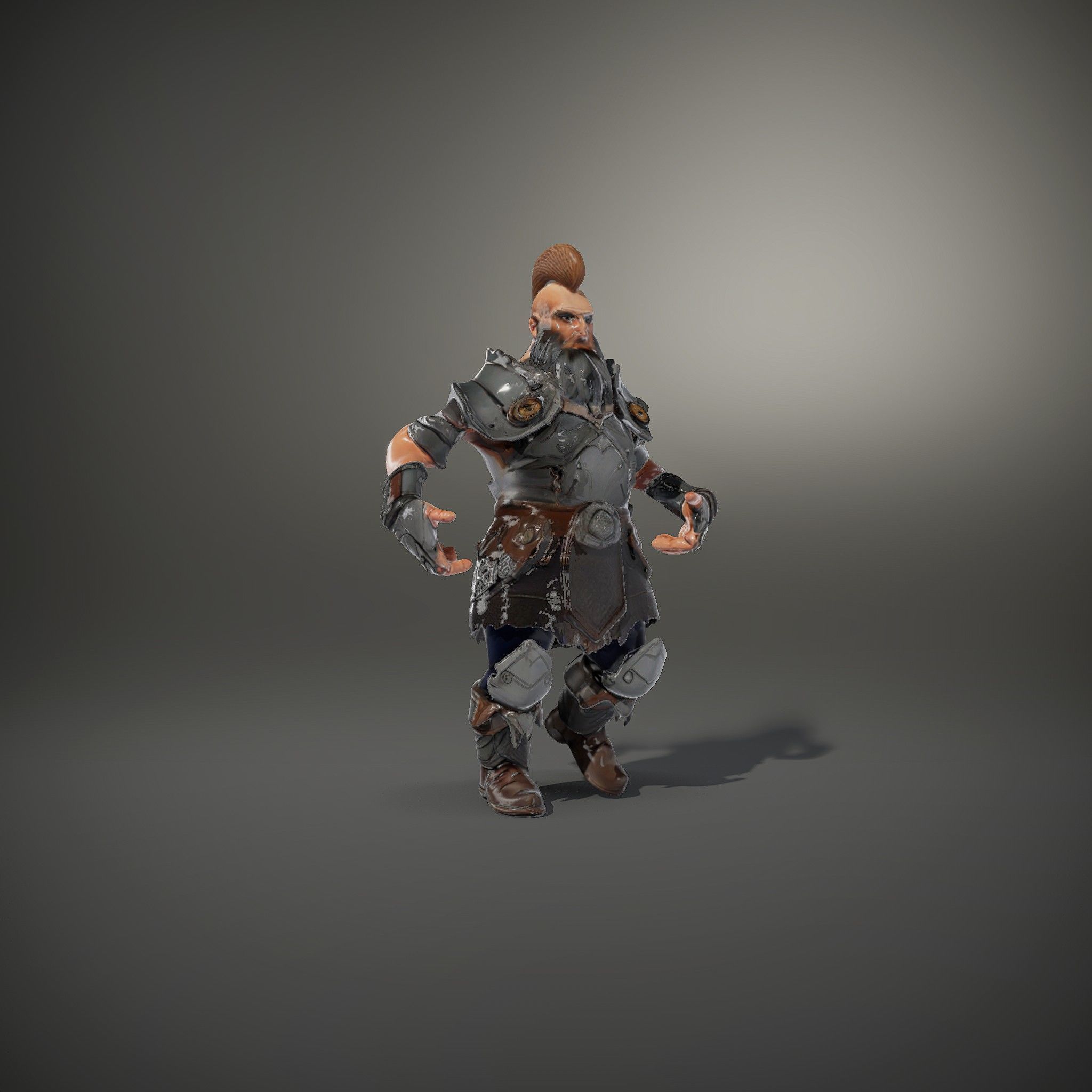 Warrior Barbarian Rigged and Animated D Character Model Low-poly 3D model_35