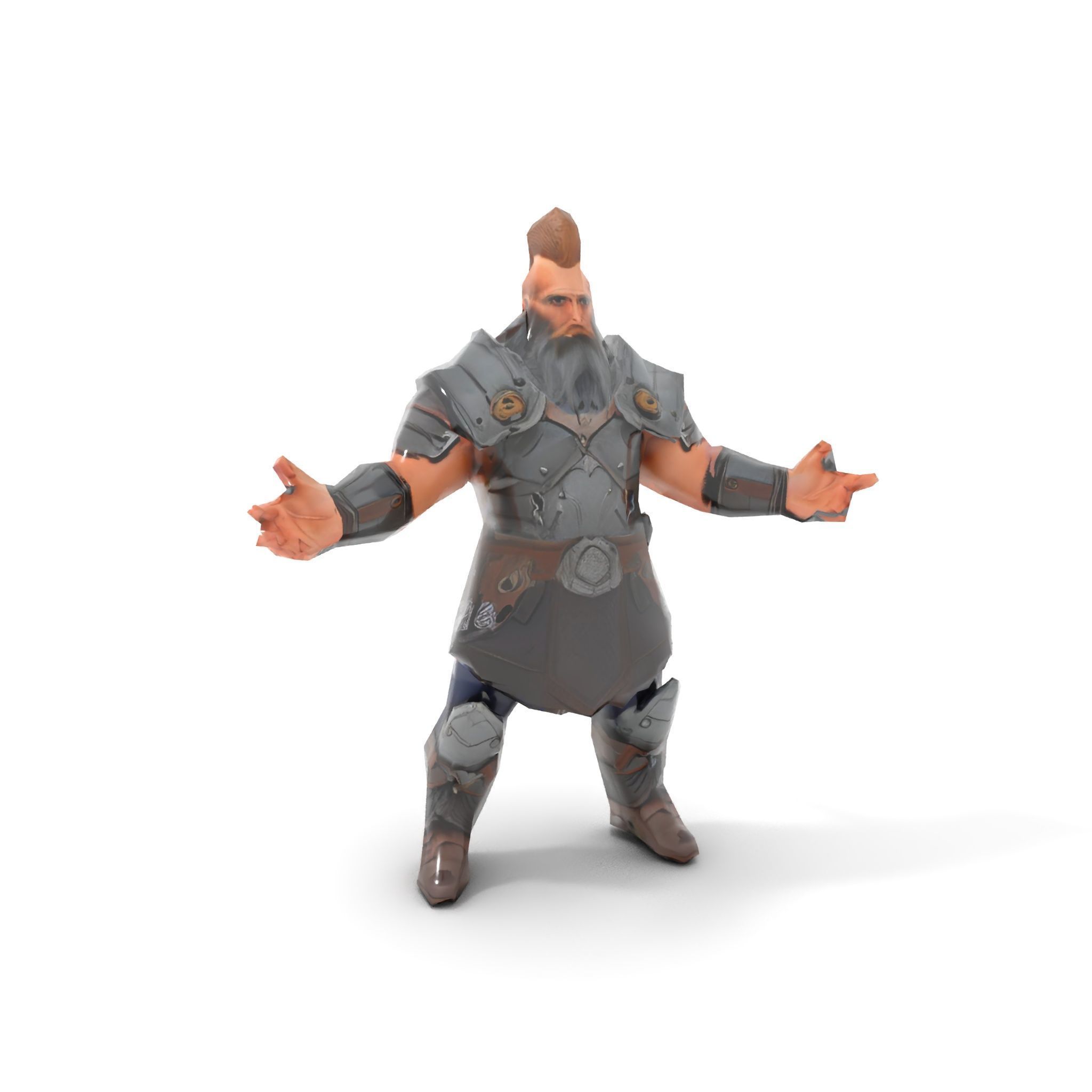 Warrior Barbarian Rigged and Animated D Character Model Low-poly 3D model_15