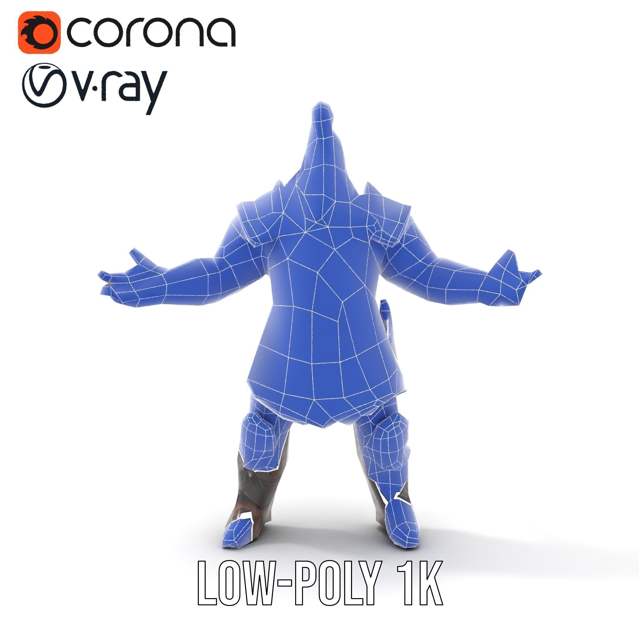 Warrior Barbarian Rigged and Animated D Character Model Low-poly 3D model_27