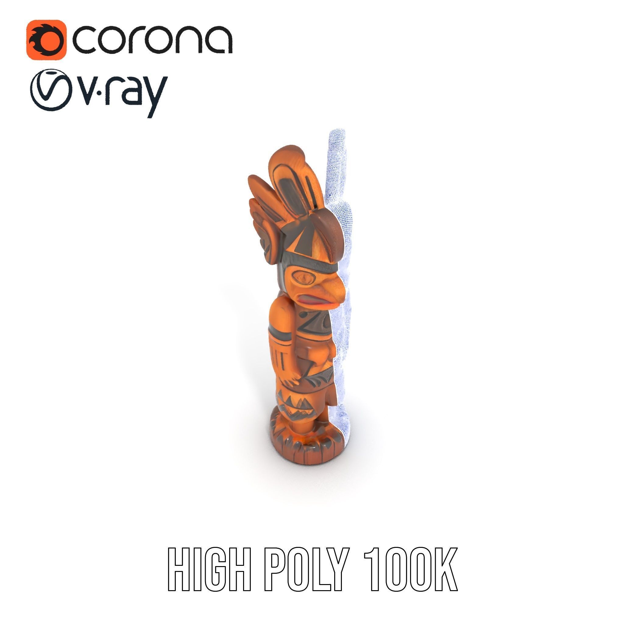 Totem Pole Model Pack with Tribal Details Low-poly 3D model_33