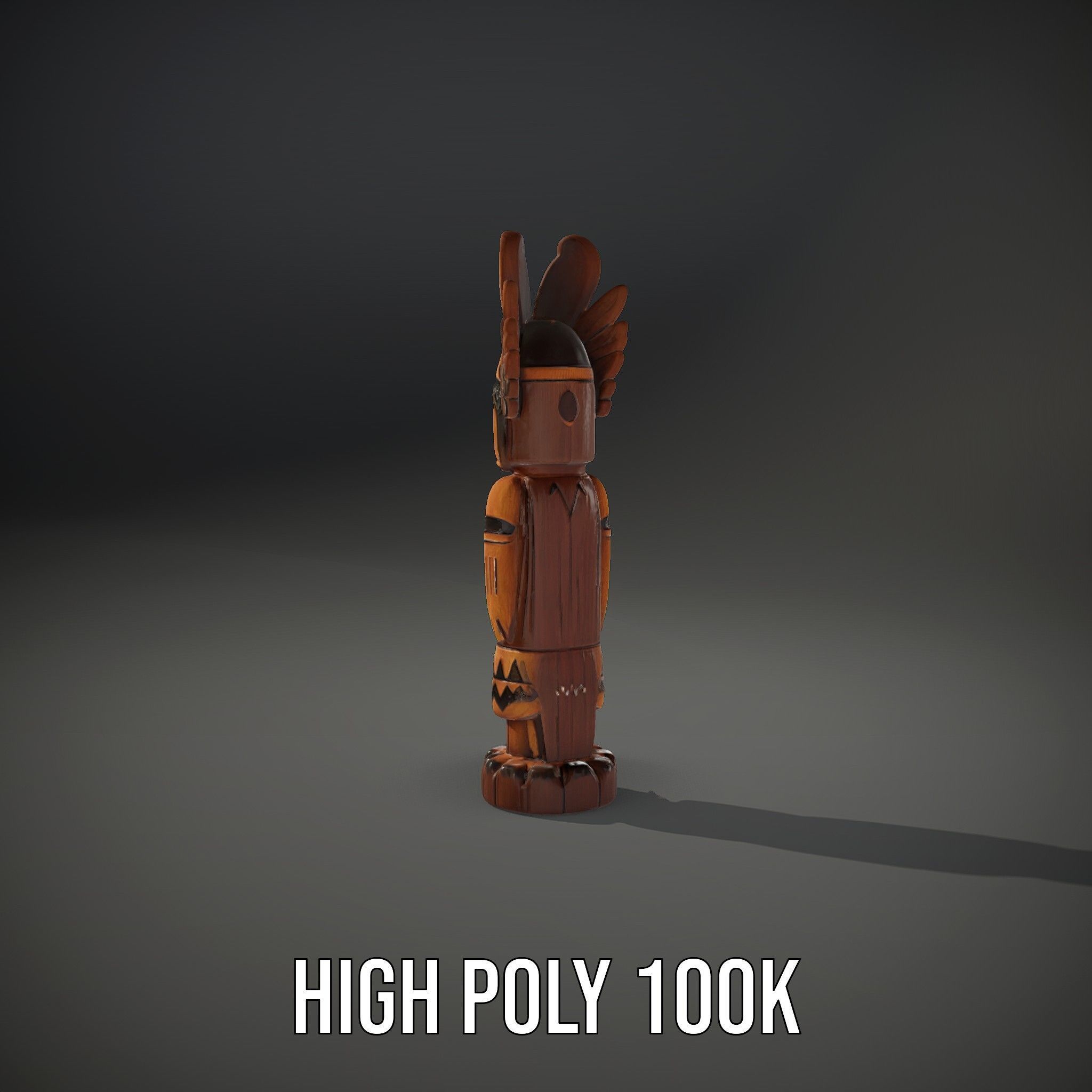 Totem Pole Model Pack with Tribal Details Low-poly 3D model_9